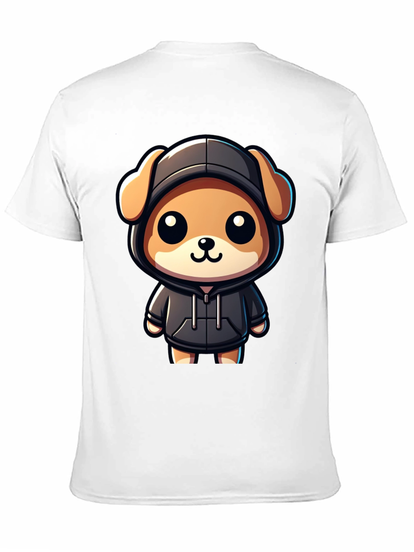 Cute Cartoon Dog in Hoodie T-Shirt