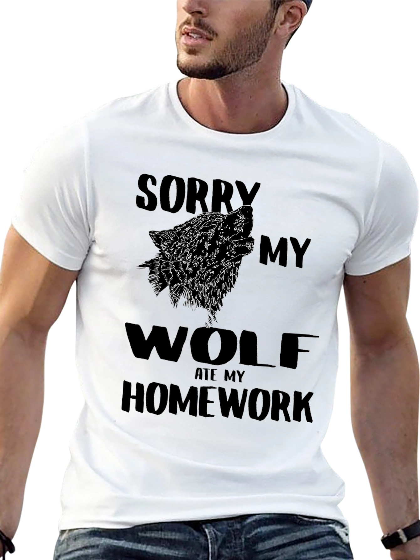 Wolf Ate Homework T-Shirt - Funny Graphic Tee