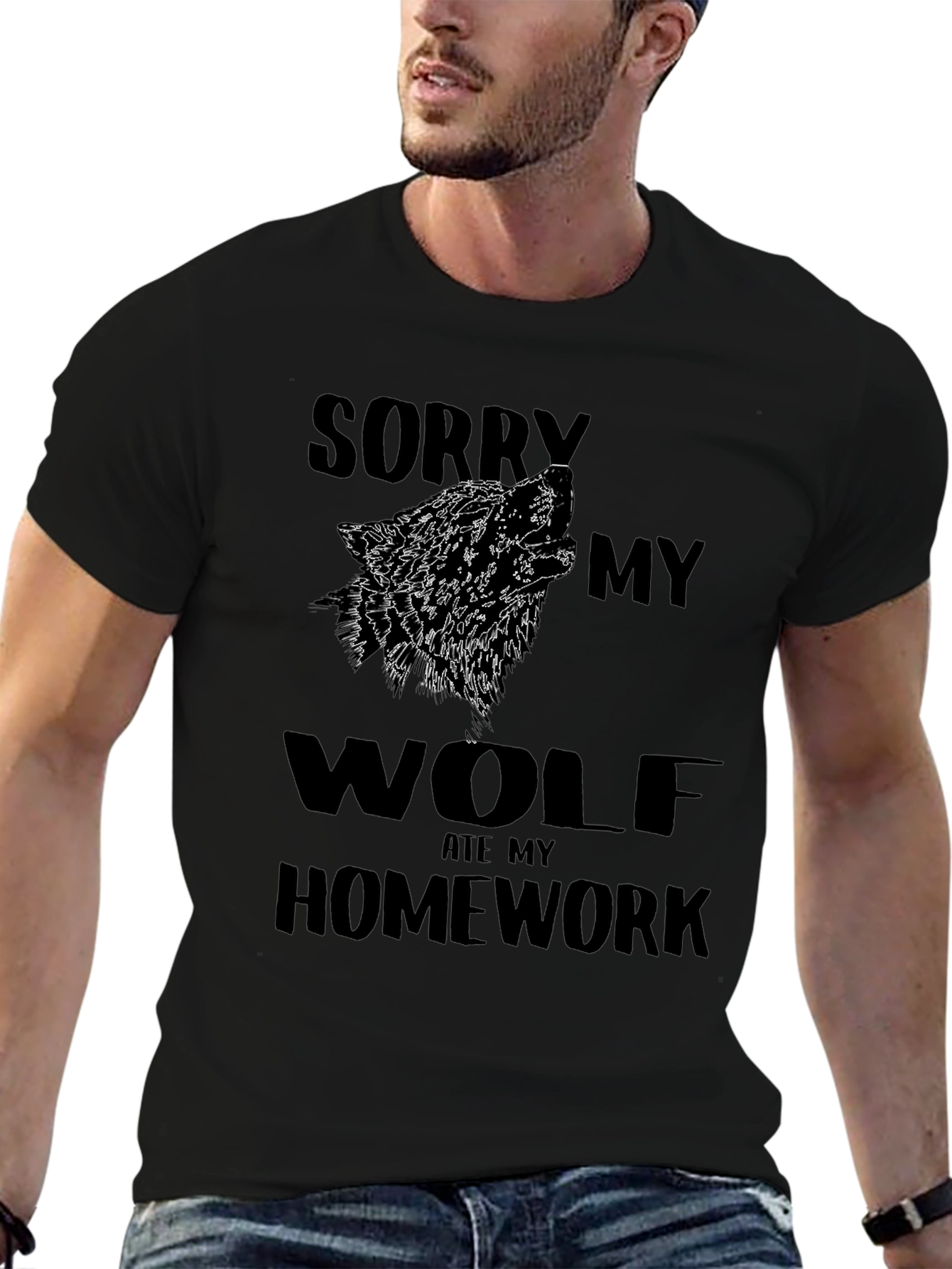 Wolf Ate Homework T-Shirt - Funny Graphic Tee