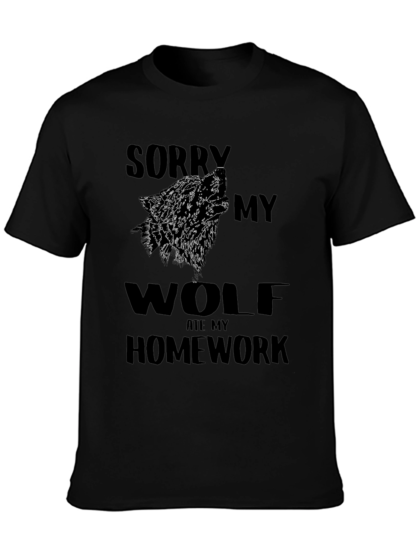 Wolf Ate Homework T-Shirt - Funny Graphic Tee