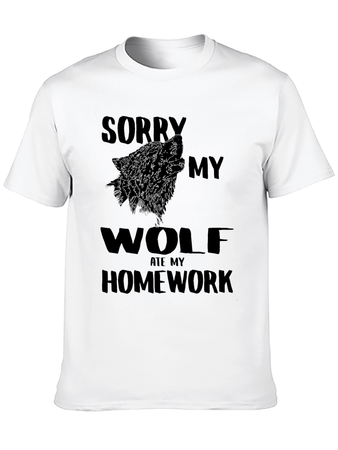 Wolf Ate Homework T-Shirt - Funny Graphic Tee
