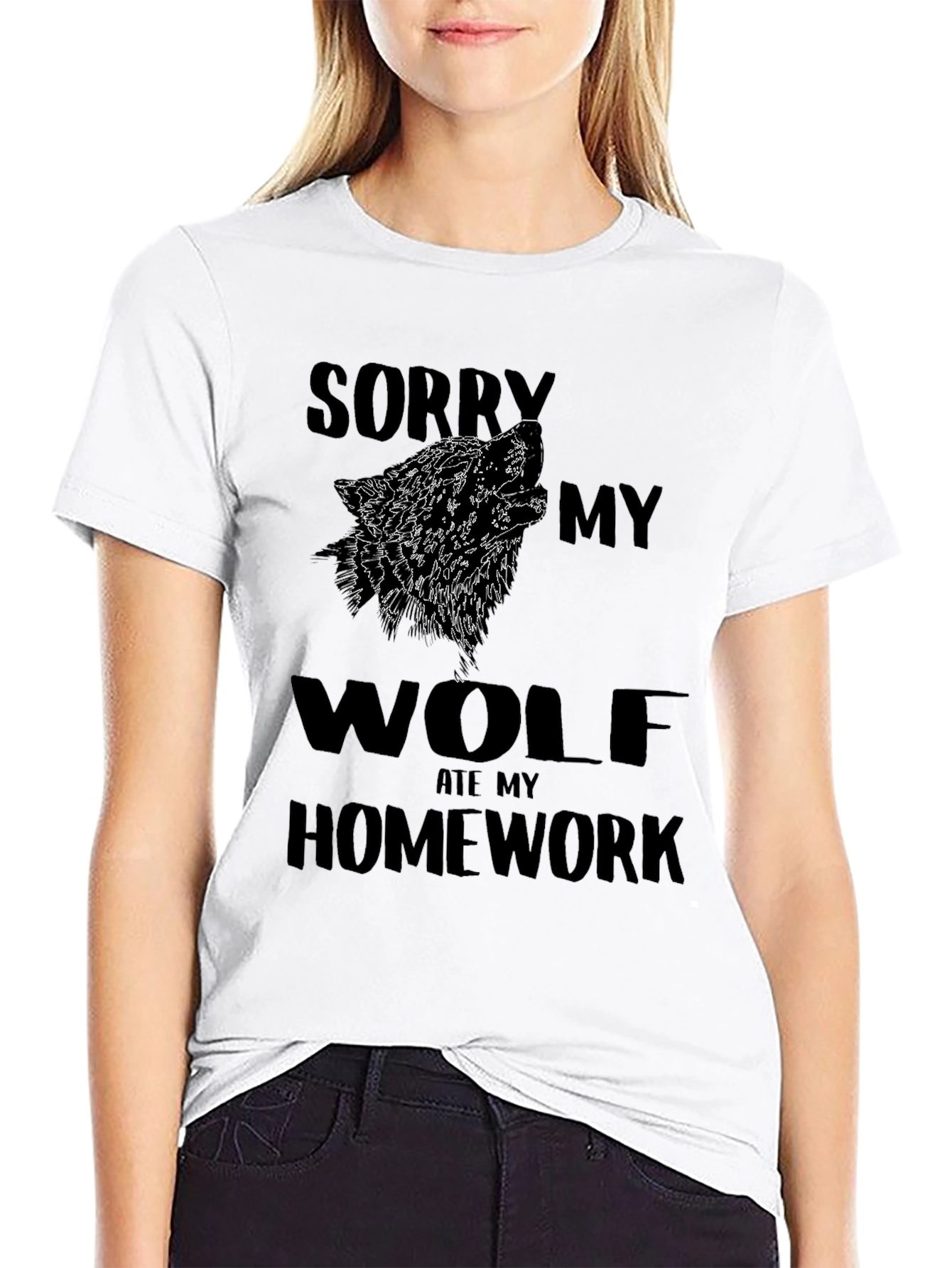 Wolf Ate Homework T-Shirt - Funny Graphic Tee