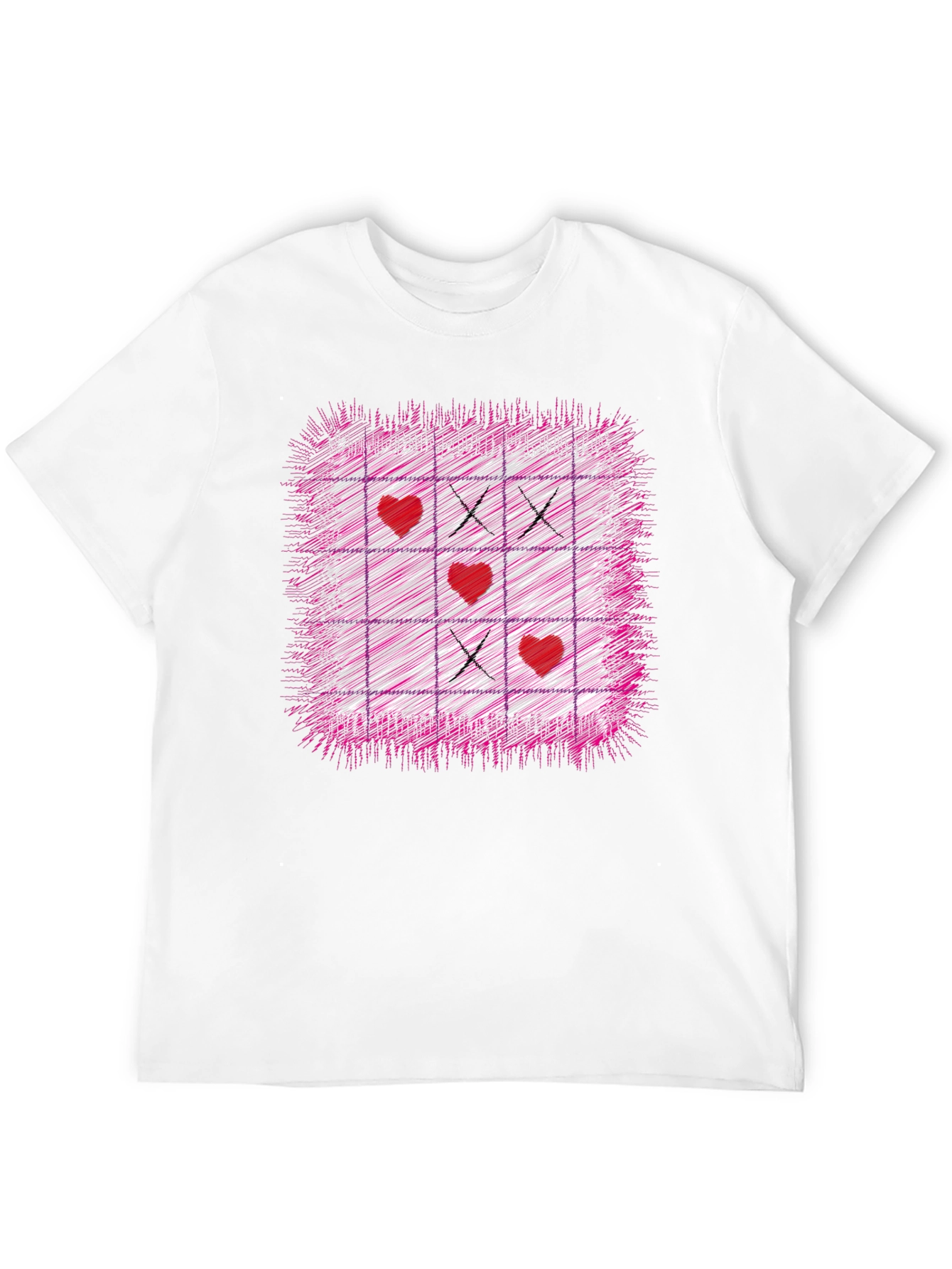 Tic-Tac-Toe Heart Graphic T-Shirt