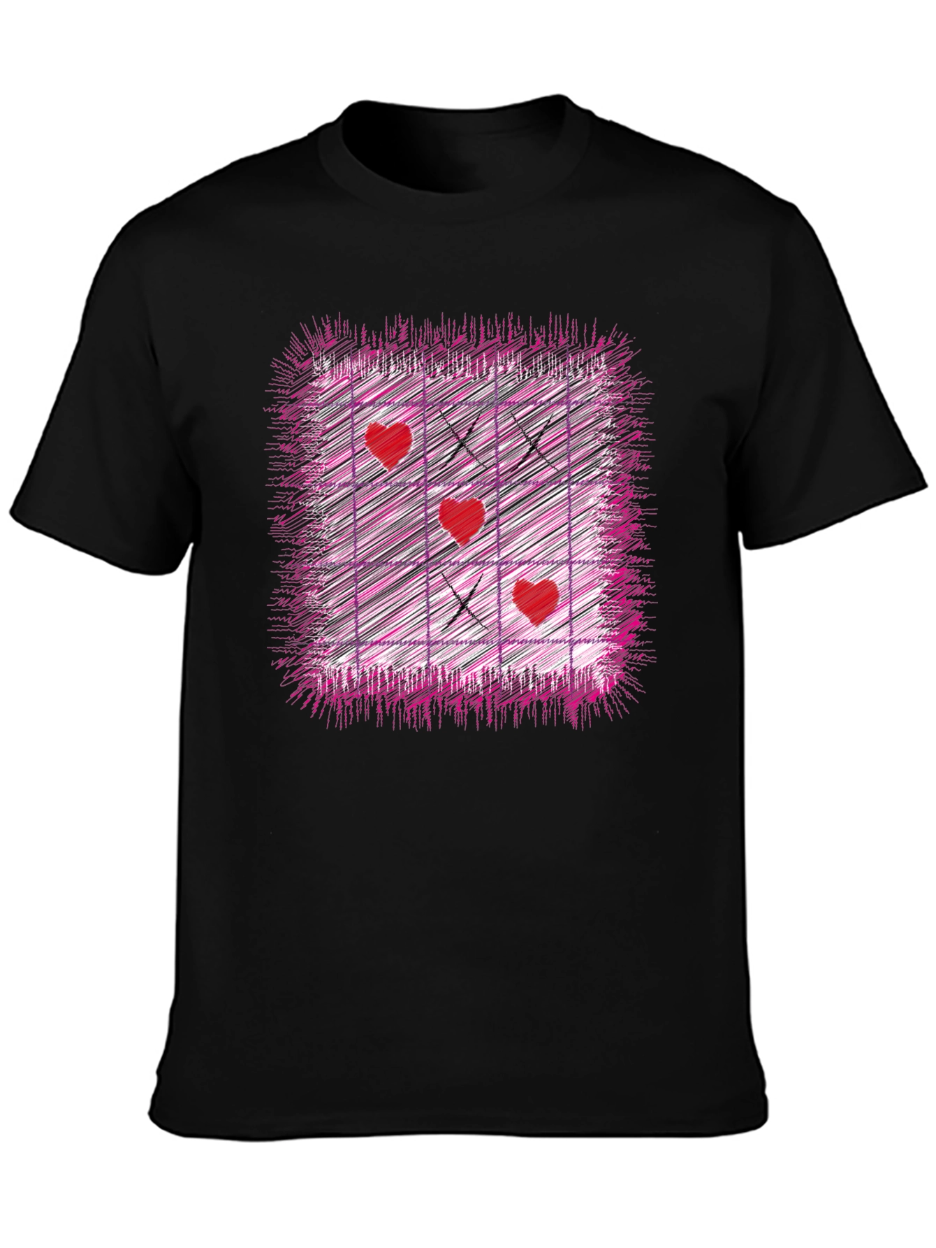 Tic-Tac-Toe Heart Graphic T-Shirt
