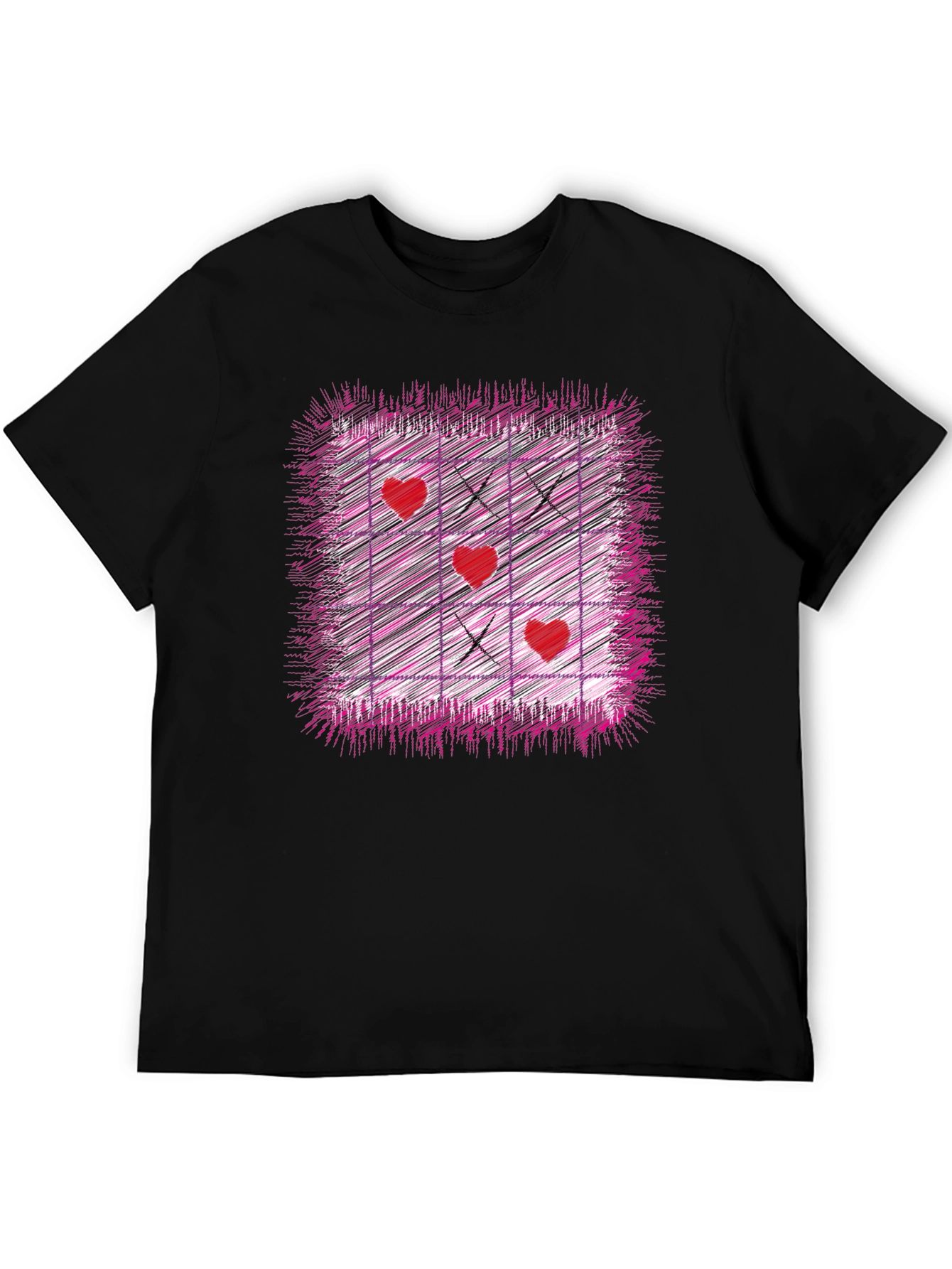 Tic-Tac-Toe Heart Graphic T-Shirt