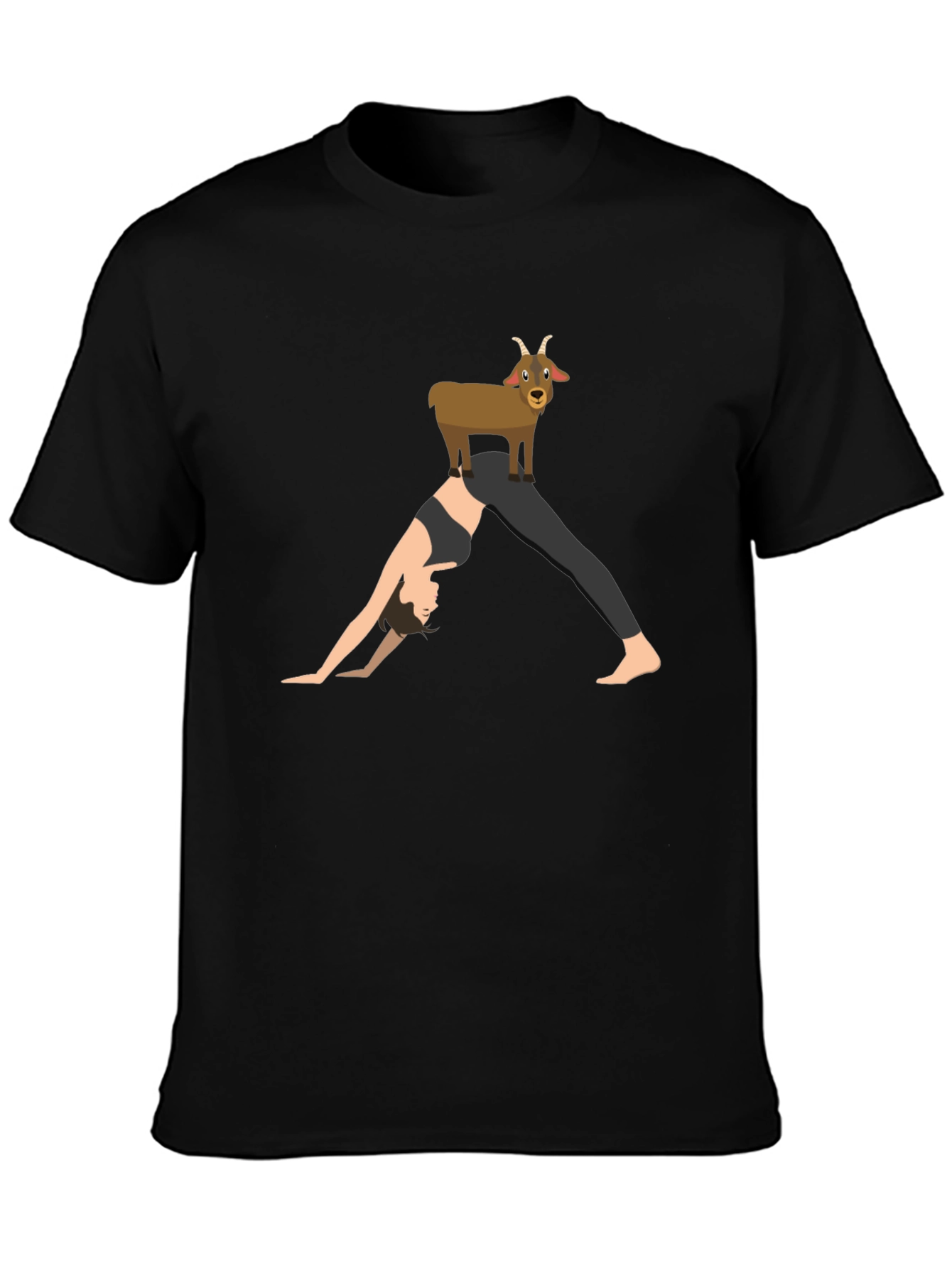 Yoga Goat T-Shirt: Downward Dog Fun