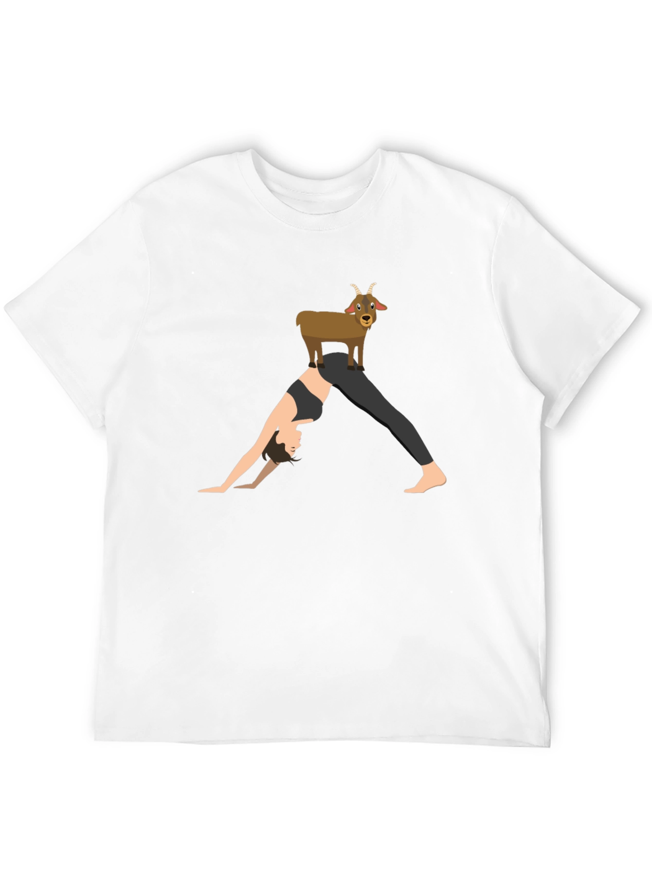 Yoga Goat T-Shirt: Downward Dog Fun