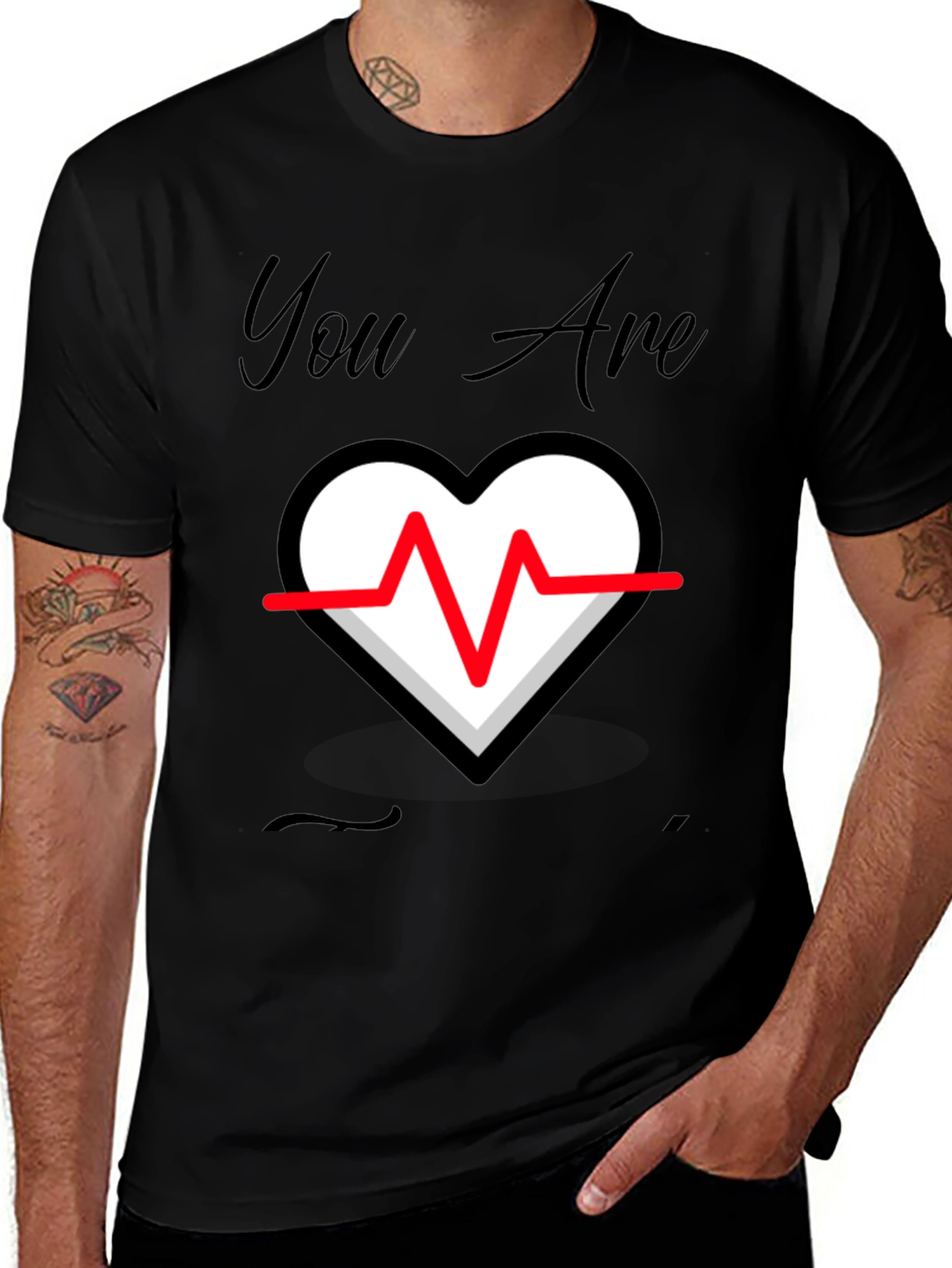 You Are My Heartbeat Black T-Shirt