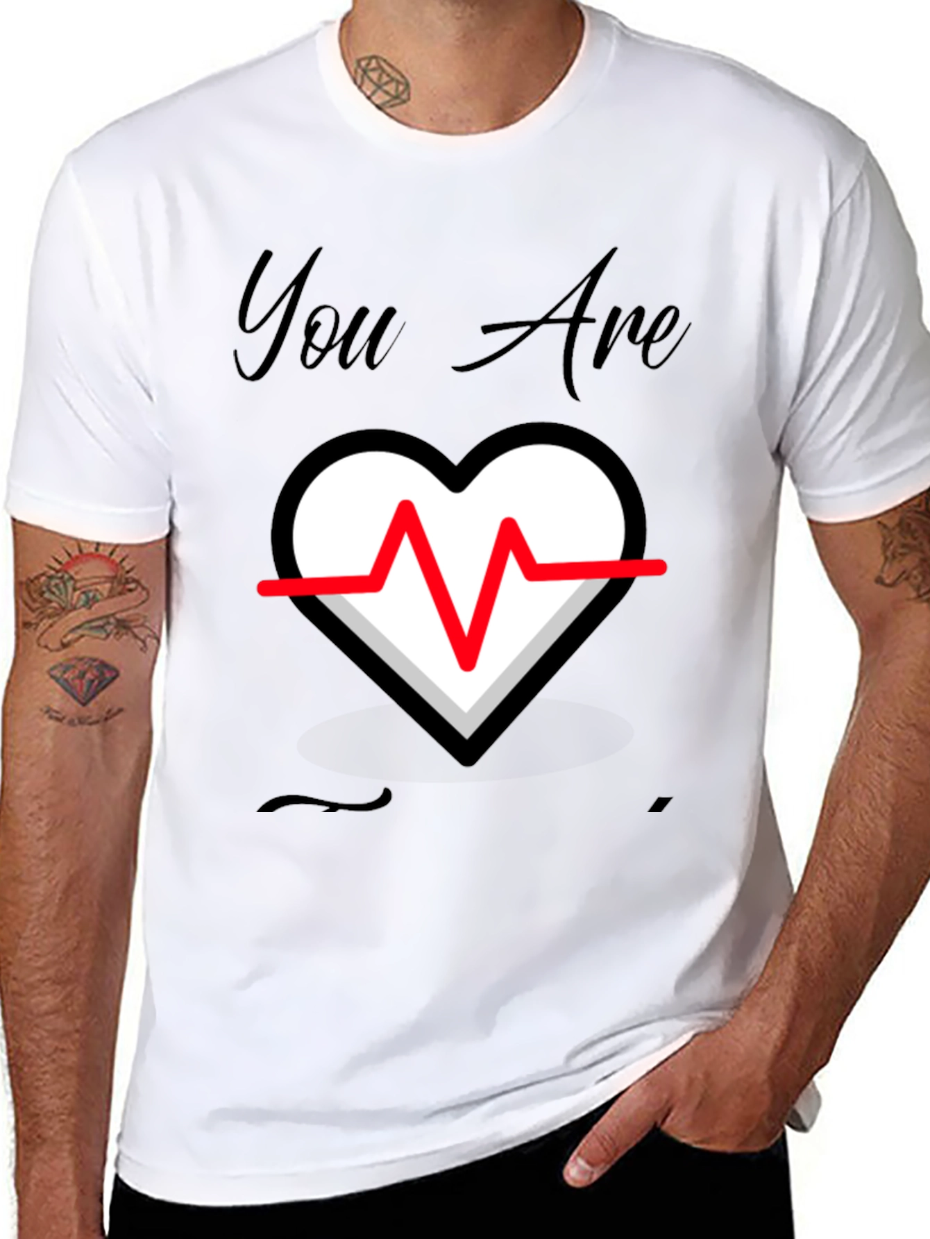 You Are My Heartbeat Black T-Shirt