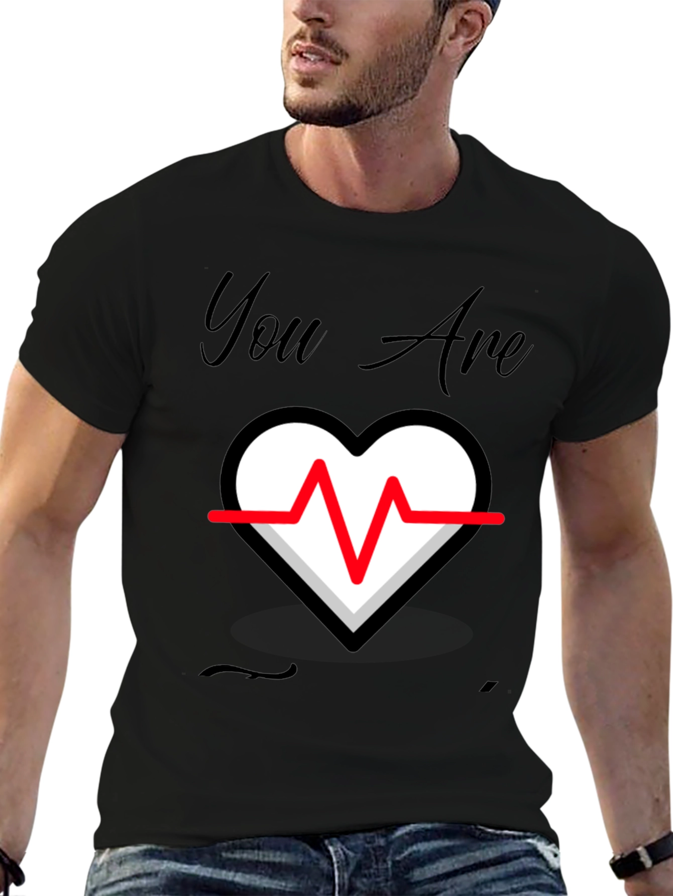 You Are My Heartbeat Black T-Shirt