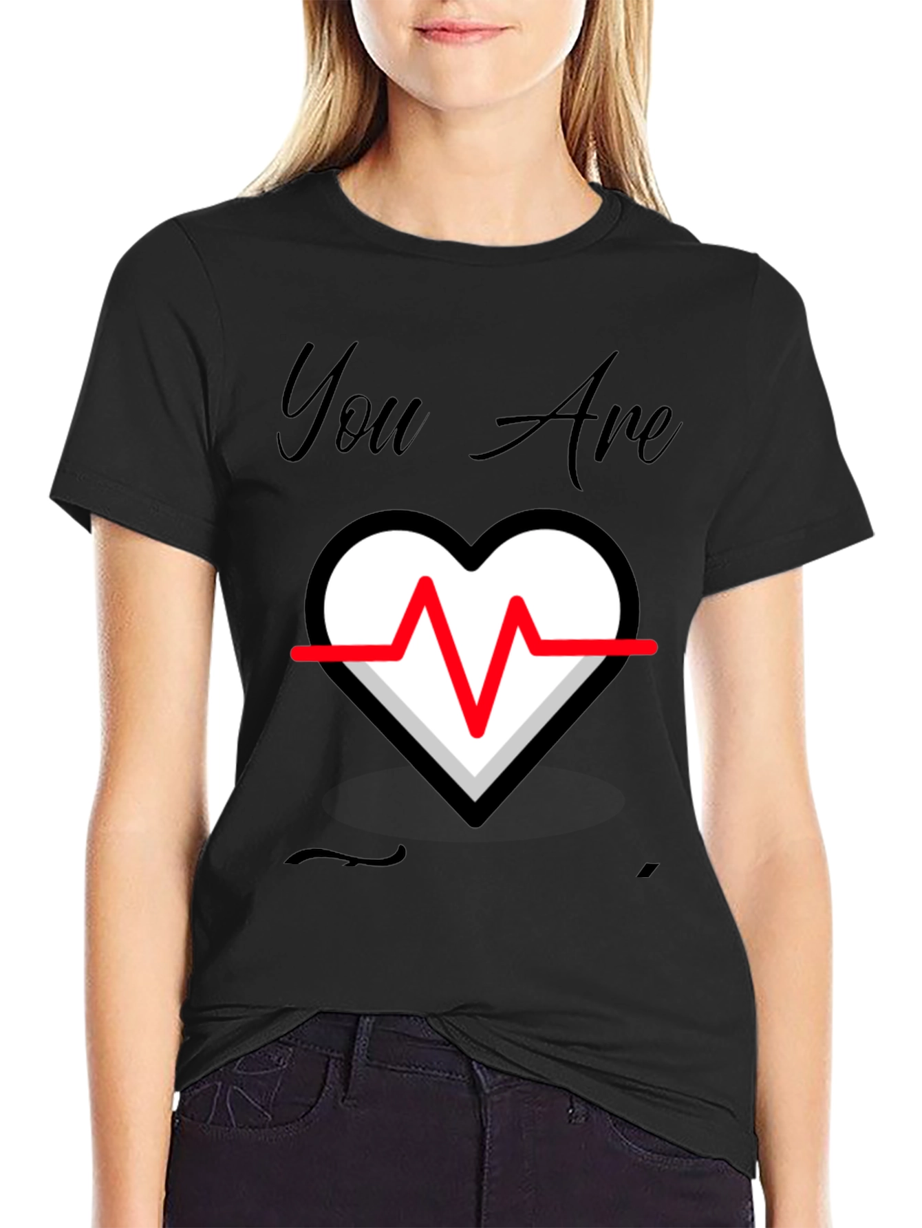 You Are My Heartbeat Black T-Shirt