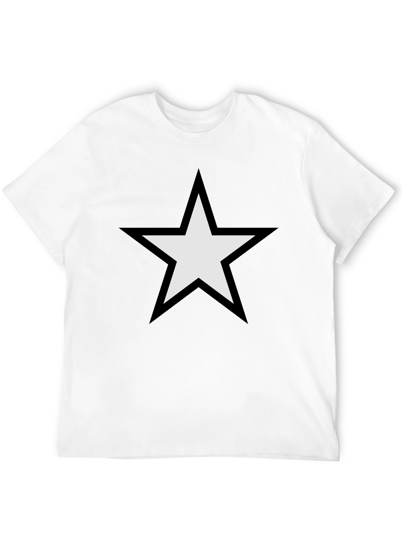 Black T-Shirt with White Star Graphic