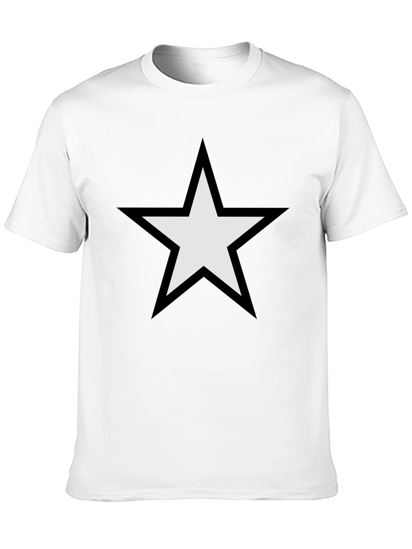 Black T-Shirt with White Star Graphic