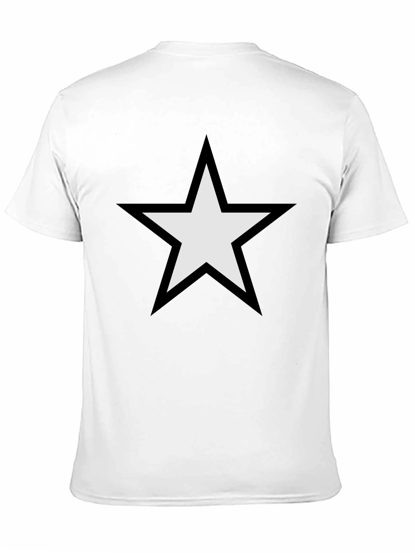 Black T-Shirt with White Star Graphic