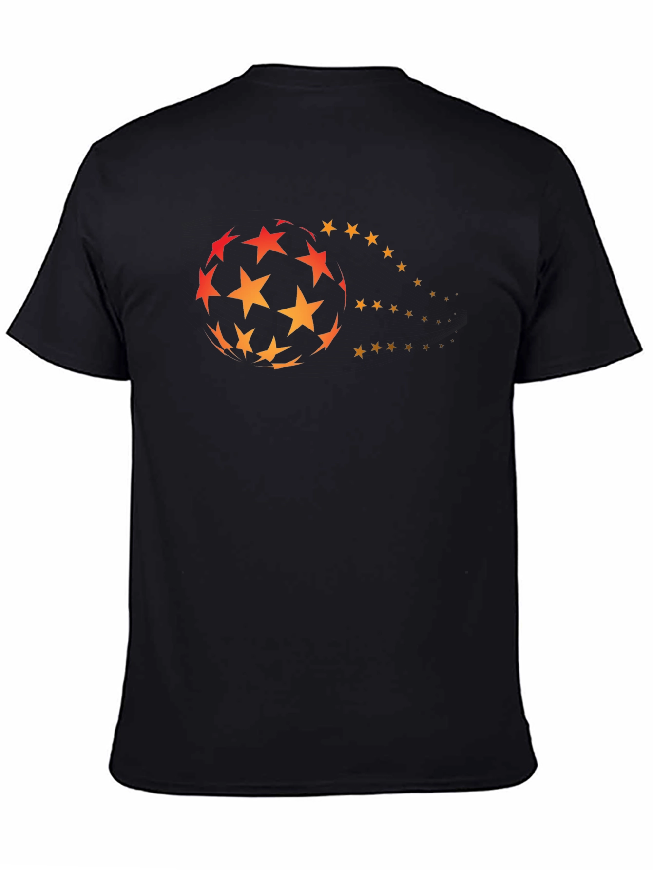 Mens Black Graphic Tee - Star Ball Design