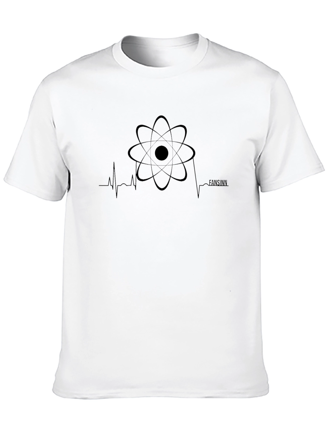 Science Atom Heartbeat Black T-Shirt
