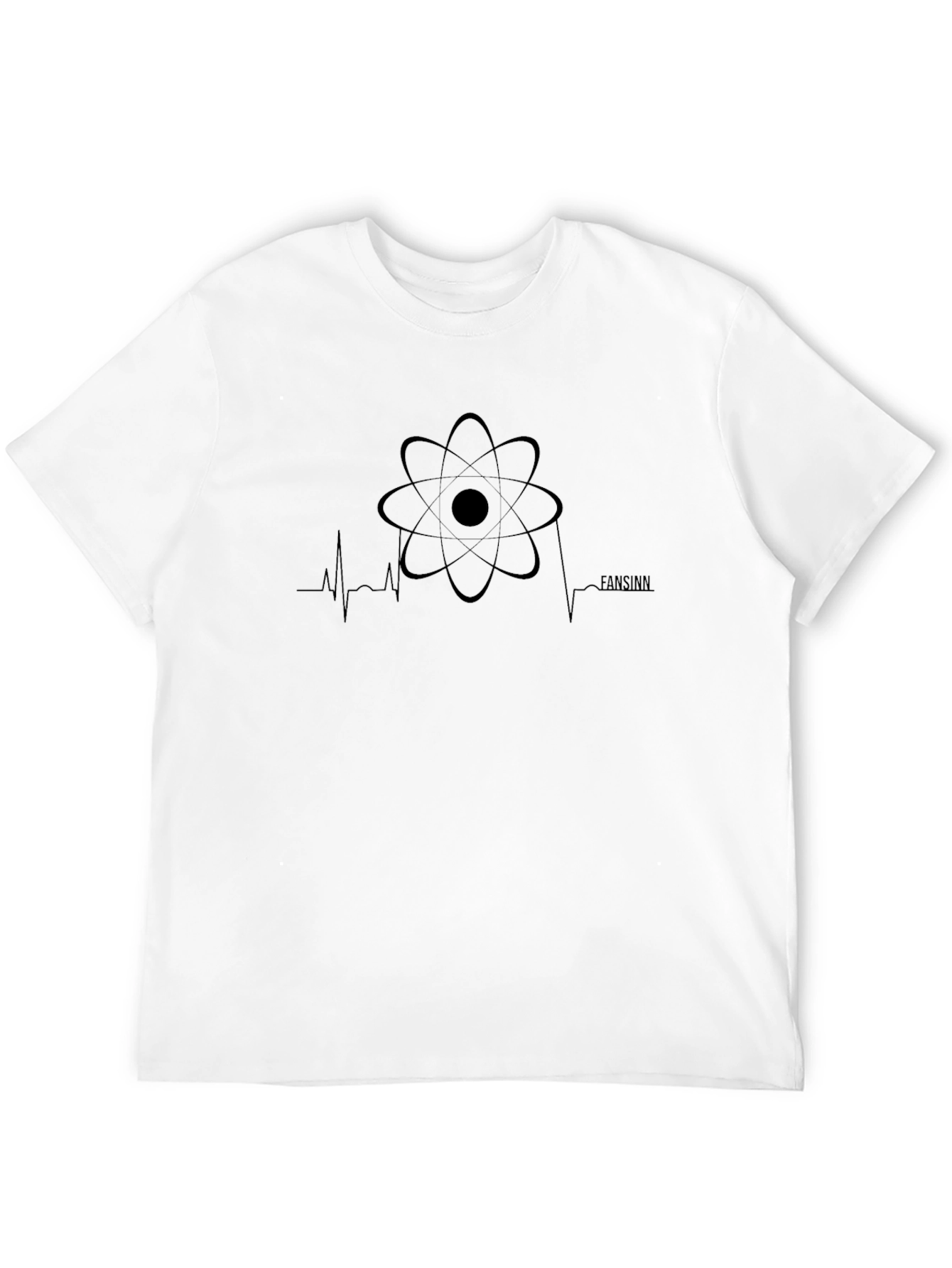 Science Atom Heartbeat Black T-Shirt