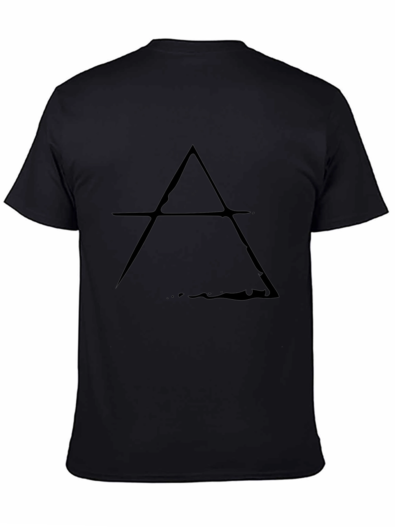 Minimalist Triangle Graphic Black T-Shirt