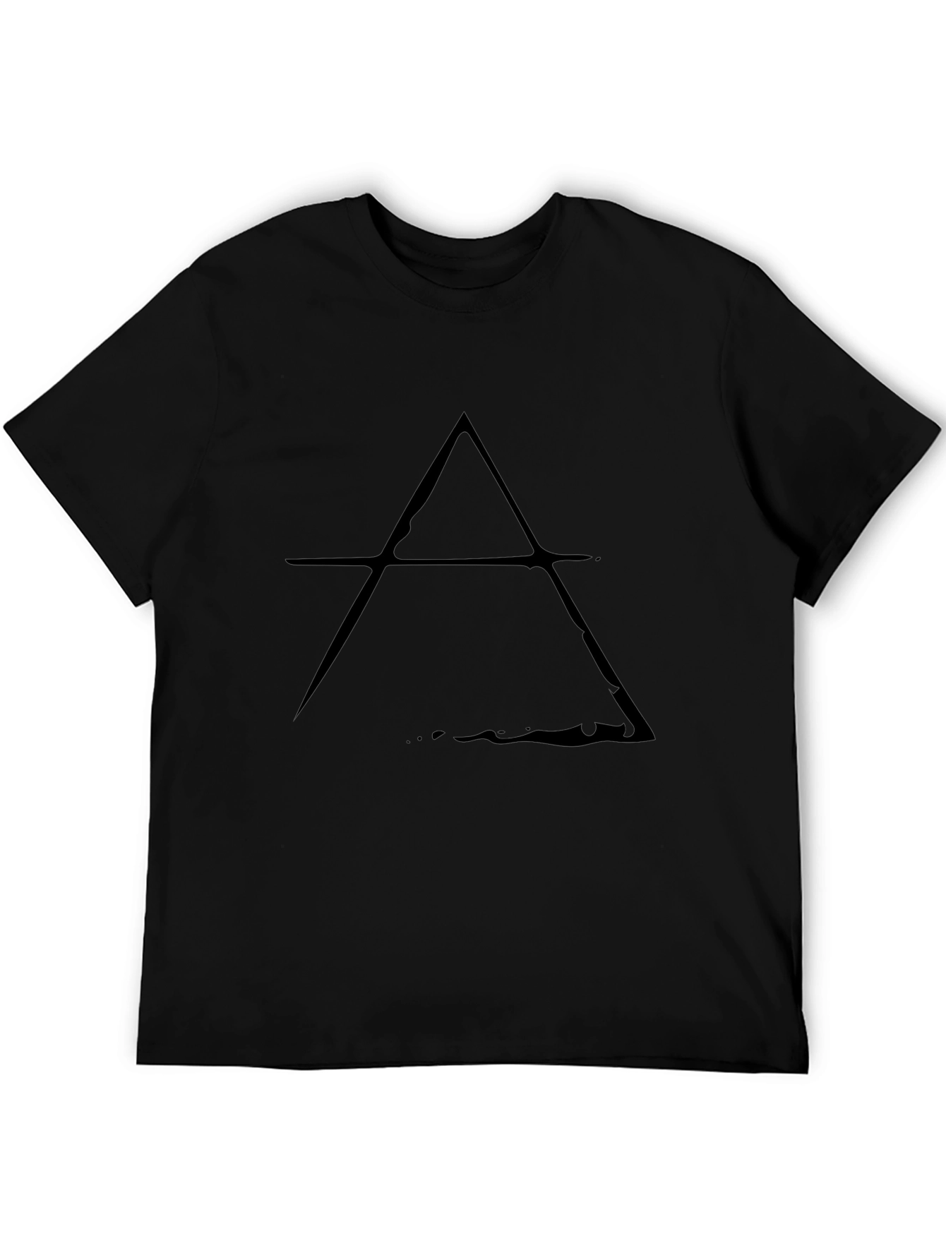Minimalist Triangle Graphic Black T-Shirt