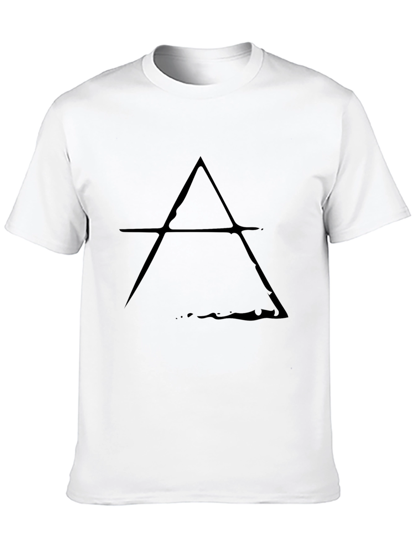 Minimalist Triangle Graphic Black T-Shirt