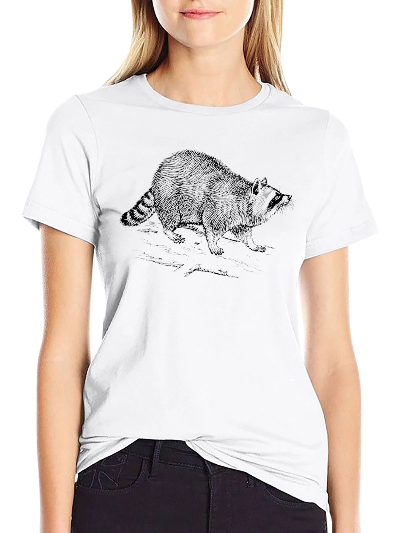 Raccoon Graphic Black T-Shirt - Stylish Casual Wear