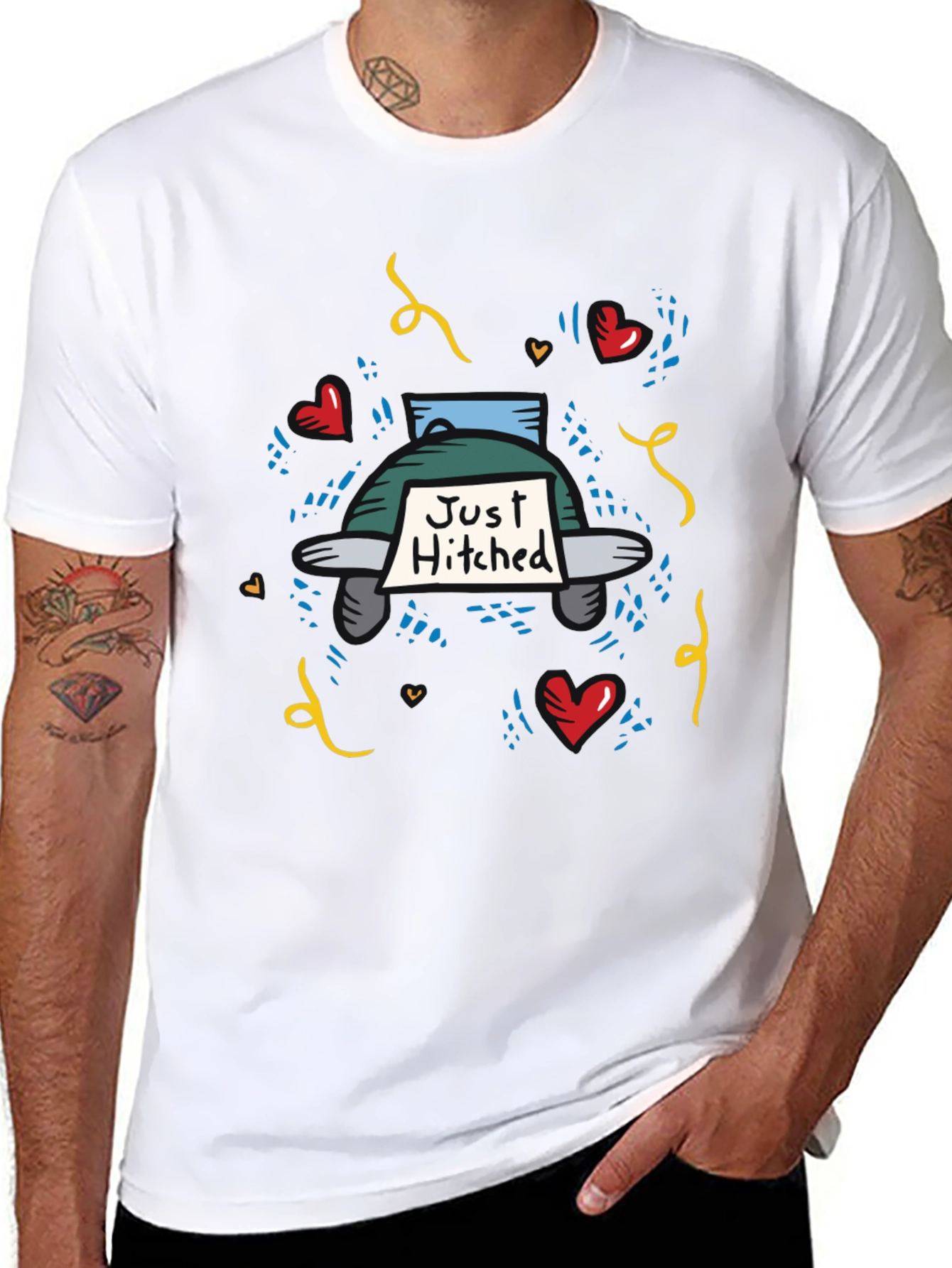 Just Hitched T-Shirt - Wedding Celebration Apparel