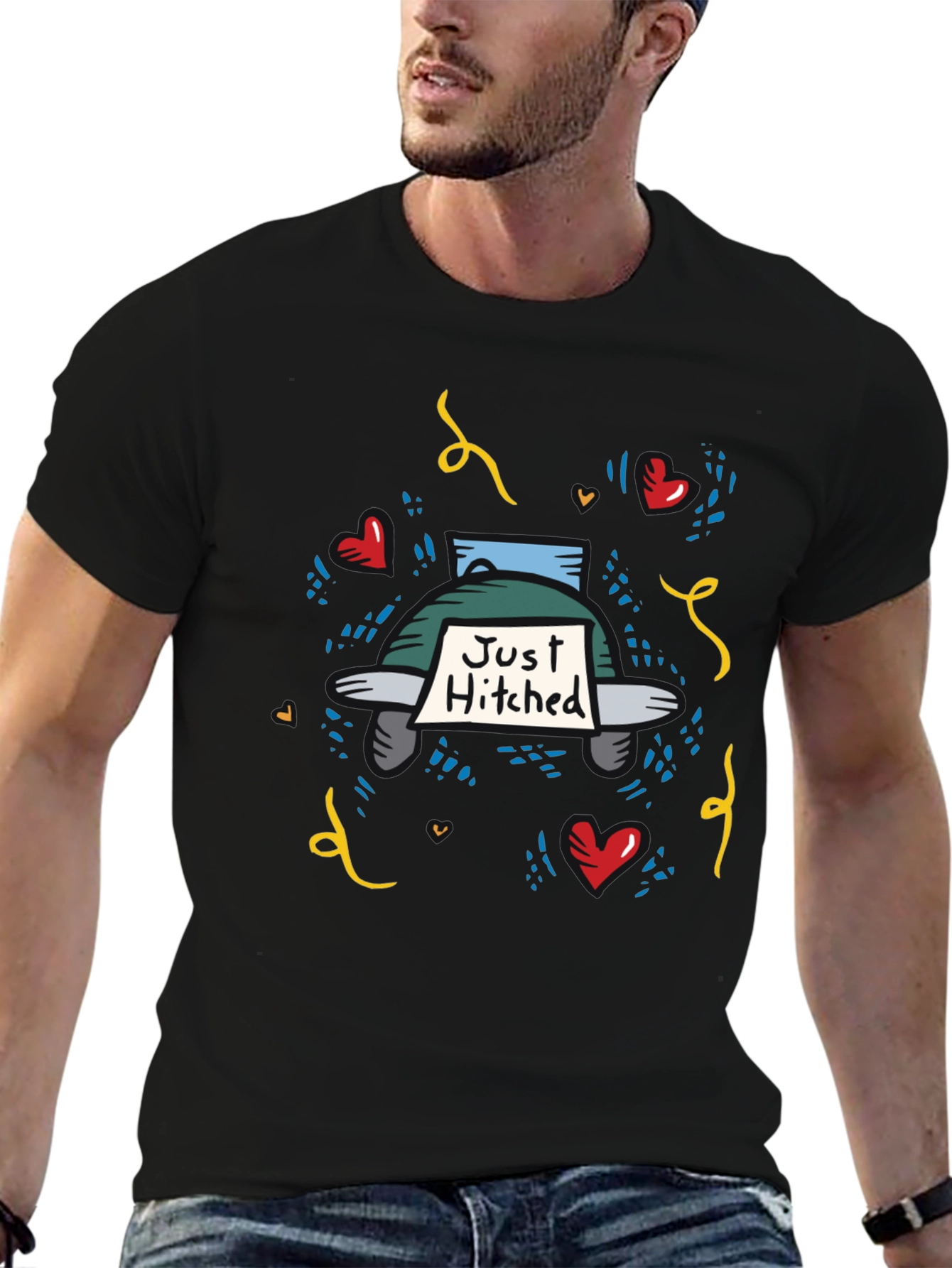 Just Hitched T-Shirt - Wedding Celebration Apparel