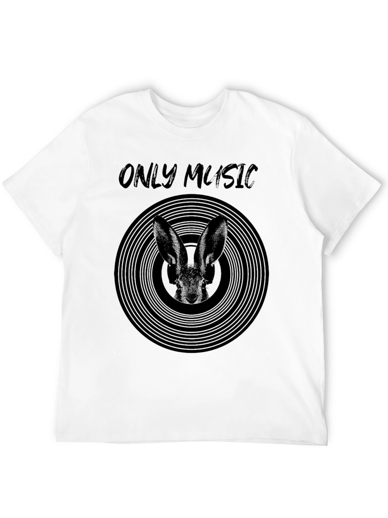 Only Music Rabbit Graphic Tee - Black