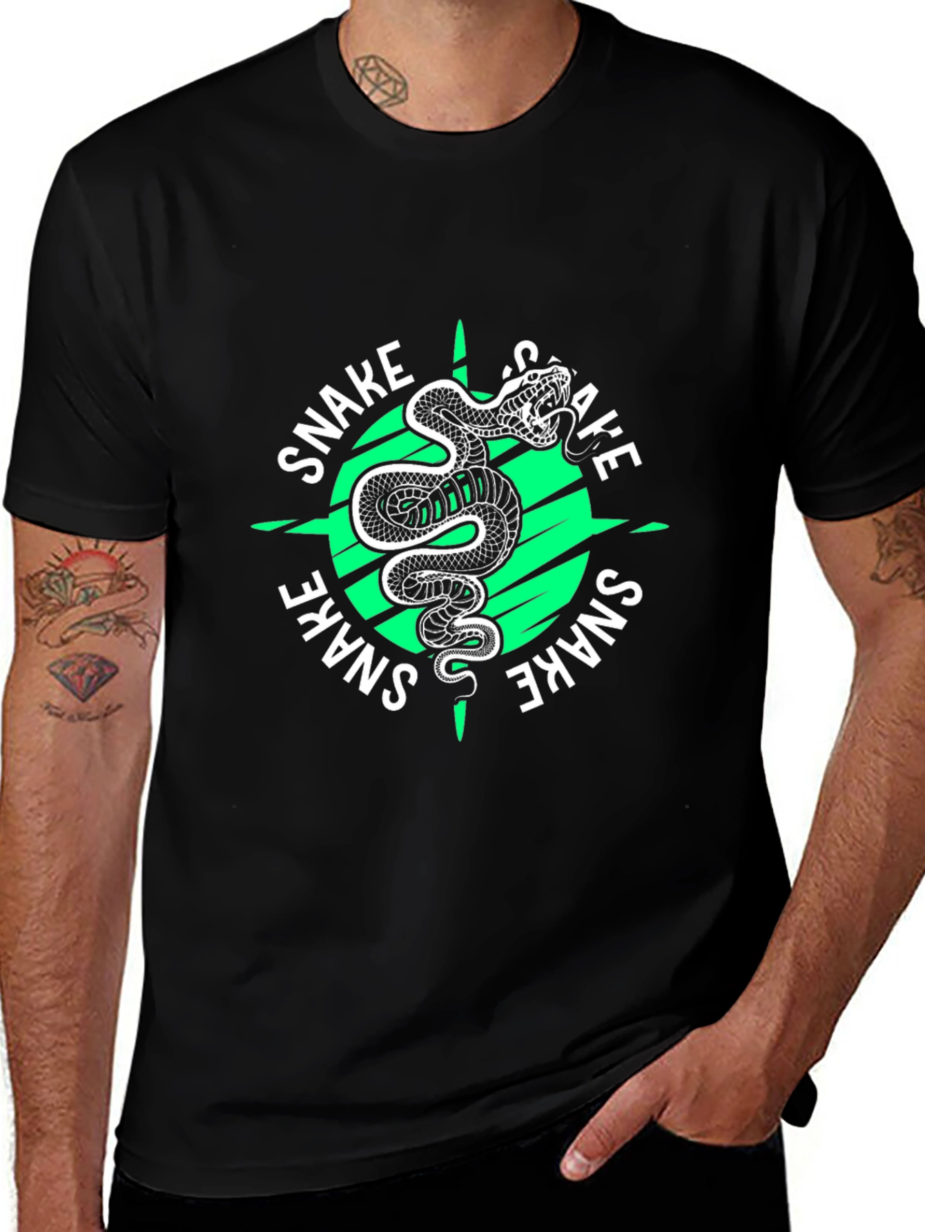 Snake Graphic Tee - Bold Serpent Design