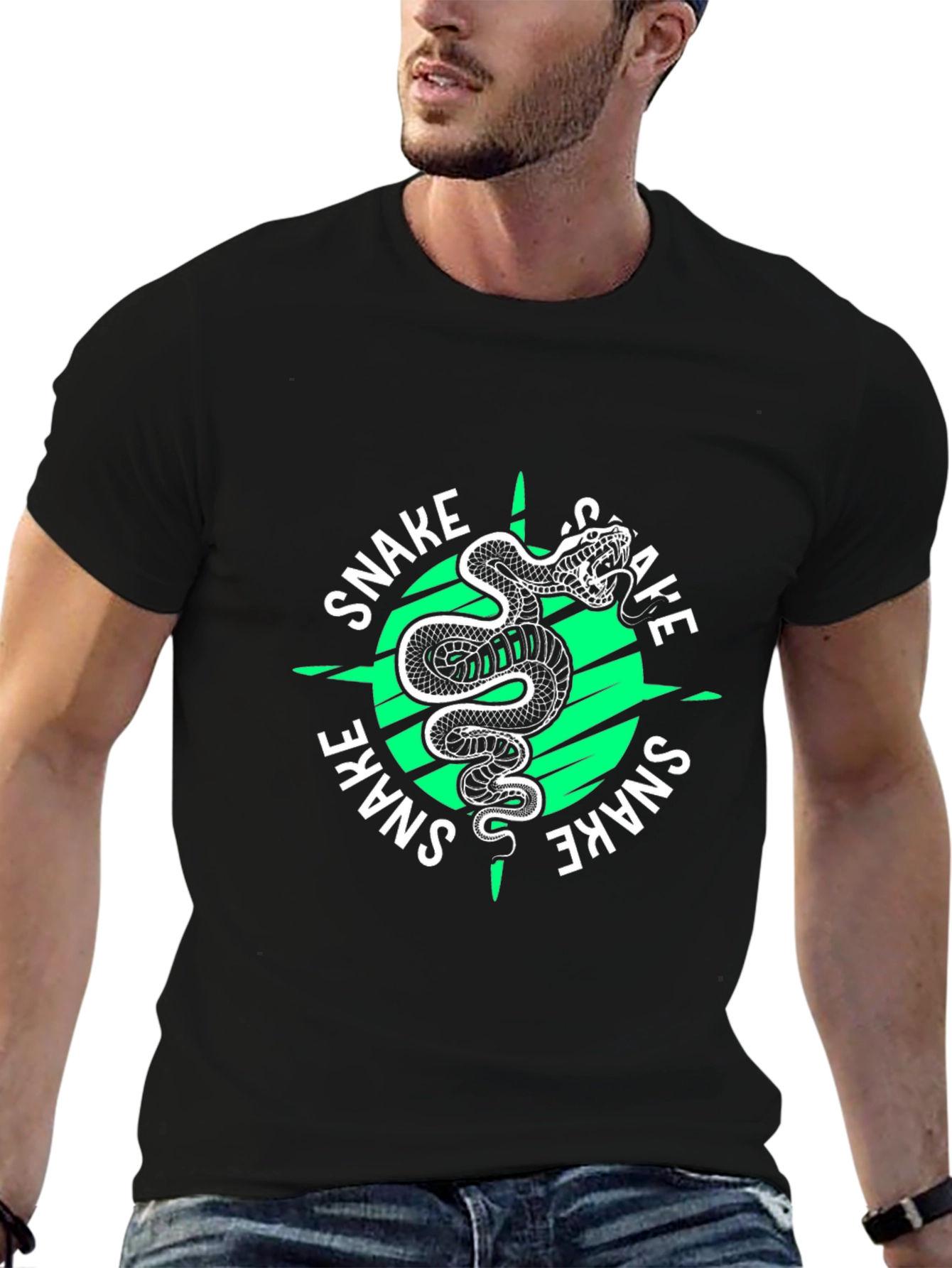 Snake Graphic Tee - Bold Serpent Design