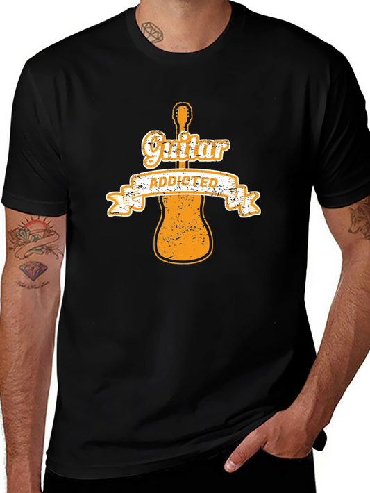 Guitar Addicted Graphic Tee - Musician T-Shirt