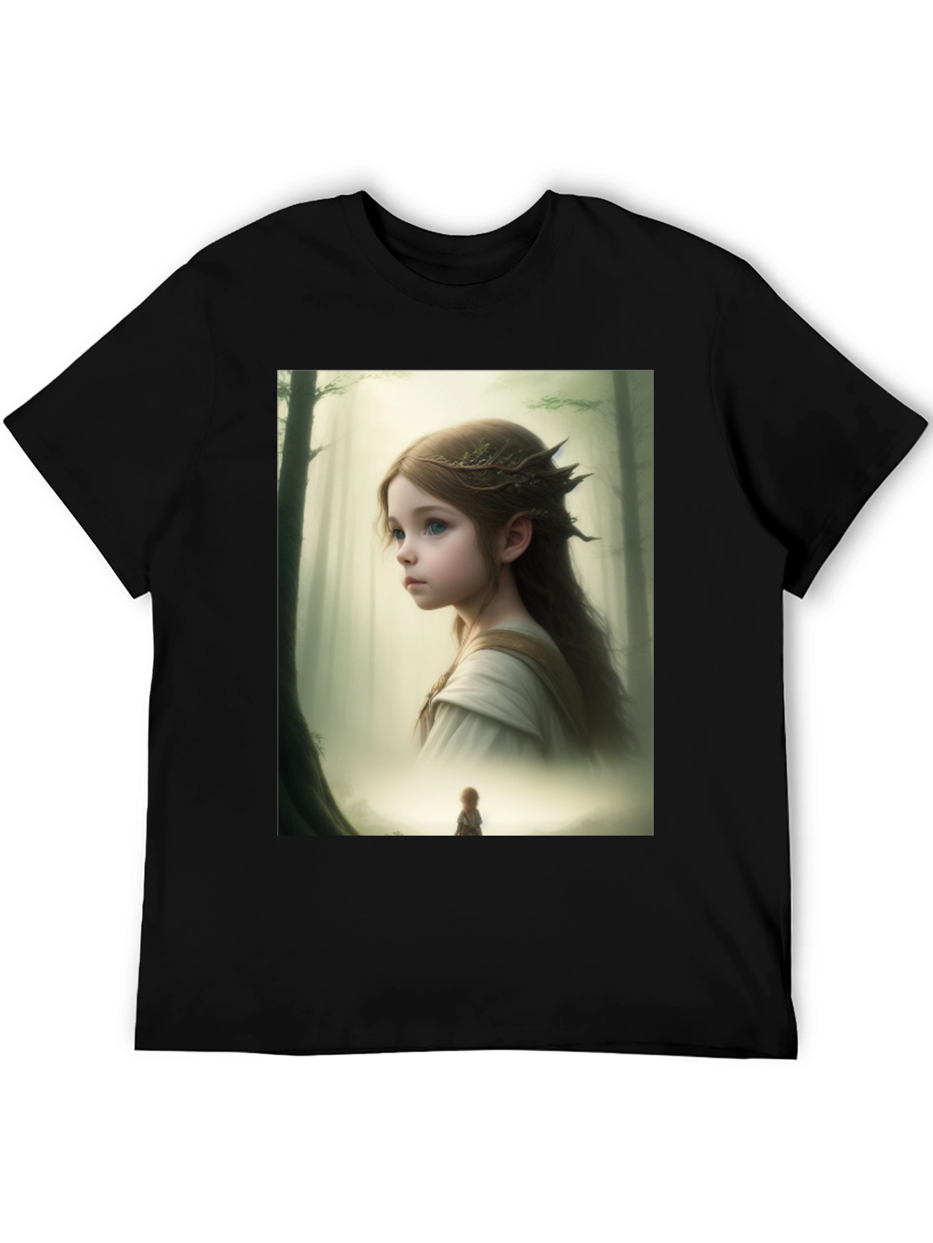 Fantasy Forest Girl T-Shirt - Artistic Graphic Tee