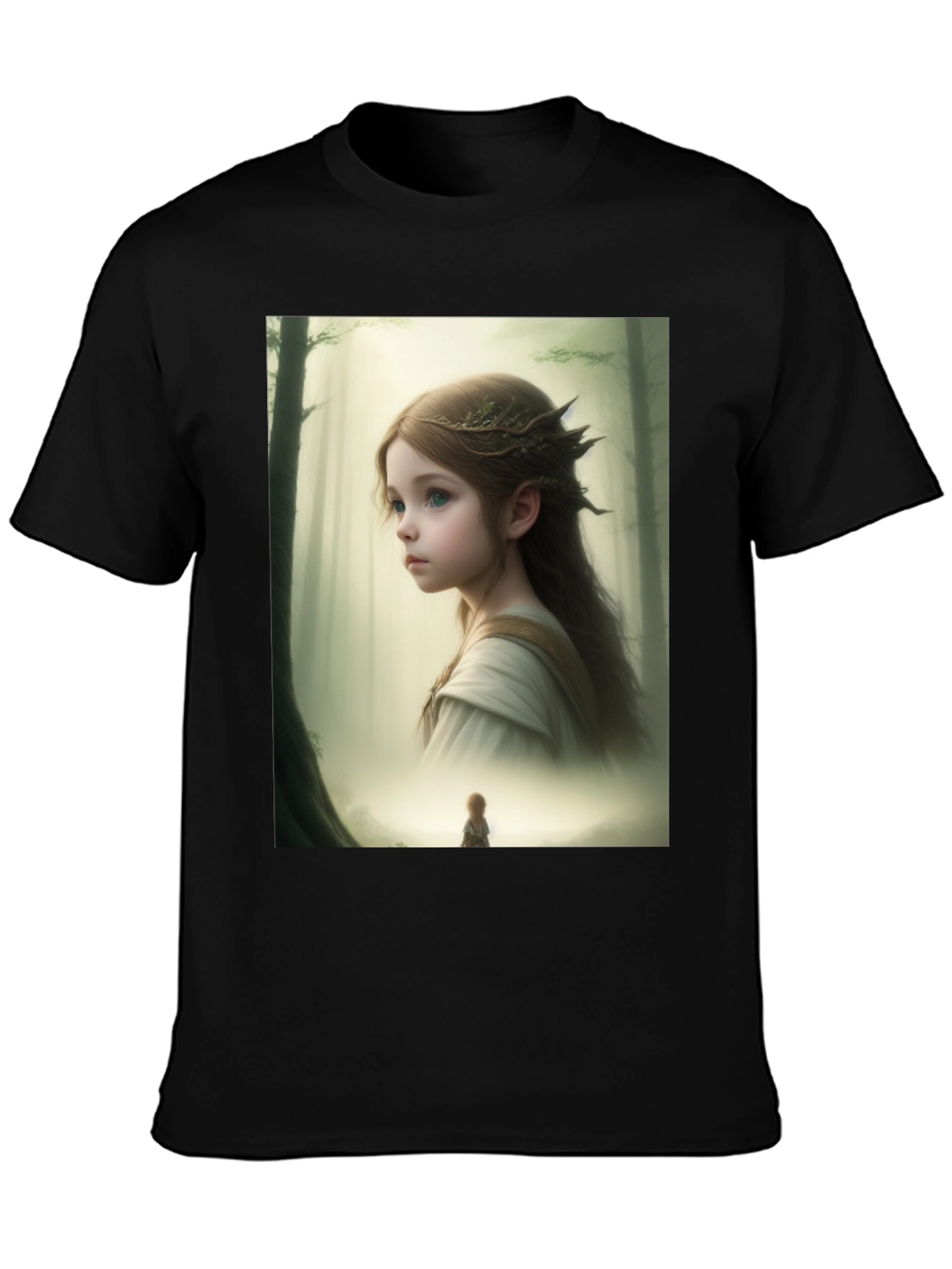 Fantasy Forest Girl T-Shirt - Artistic Graphic Tee