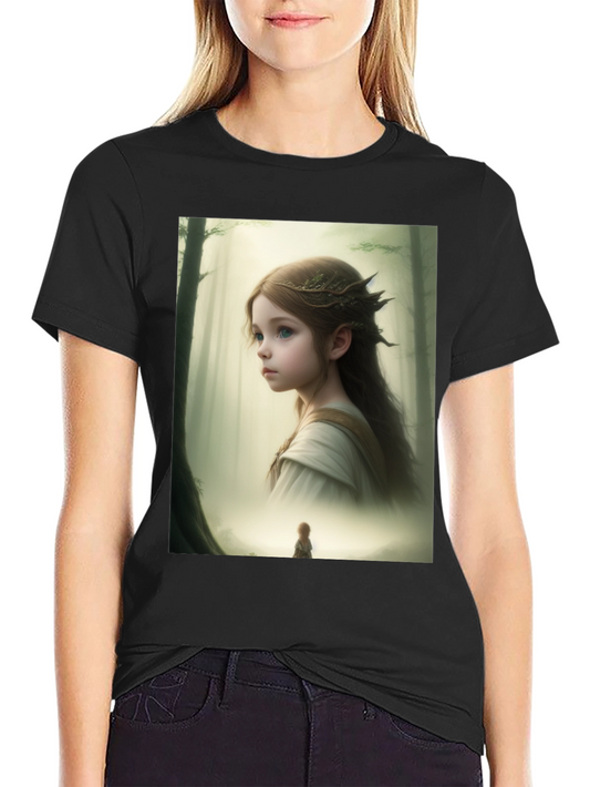 Fantasy Forest Girl T-Shirt - Artistic Graphic Tee