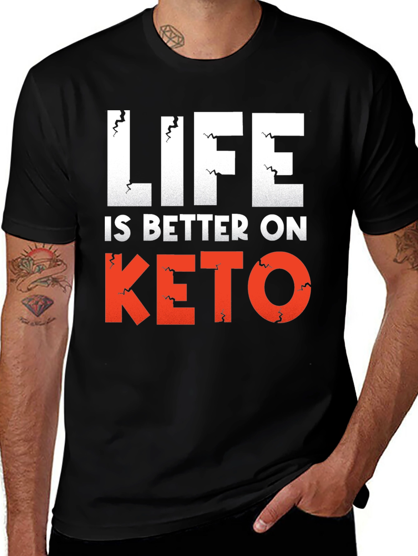 Life is Better on Keto Black Graphic Tee