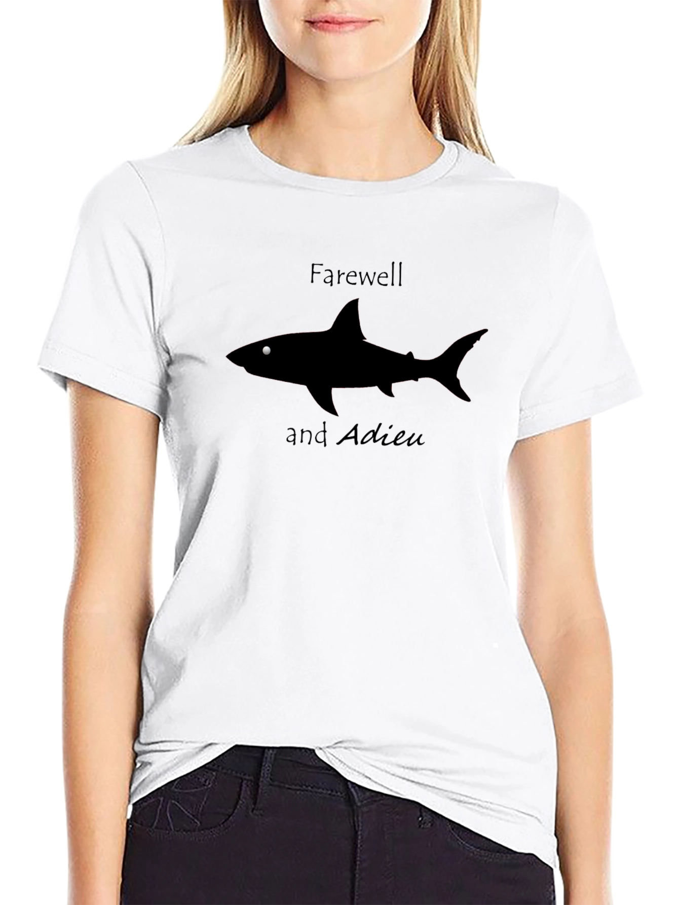 Farewell Shark Tee - Mens Black Graphic T-Shirt