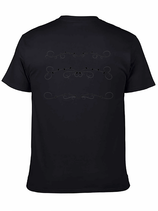 Floral Vine Black Graphic Tee - Casual Style