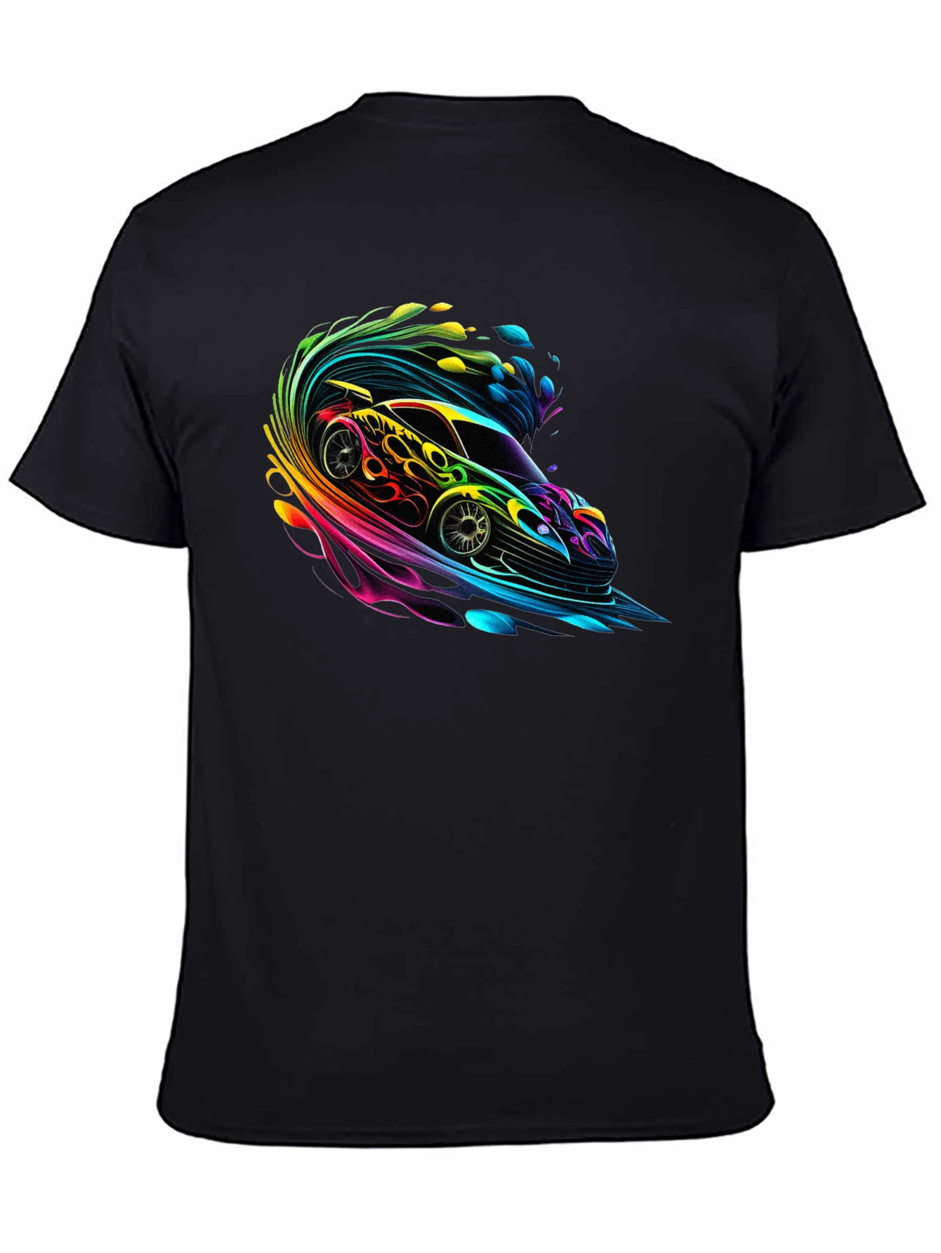 Neon Racer Graphic T-Shirt - Mens Black Tee