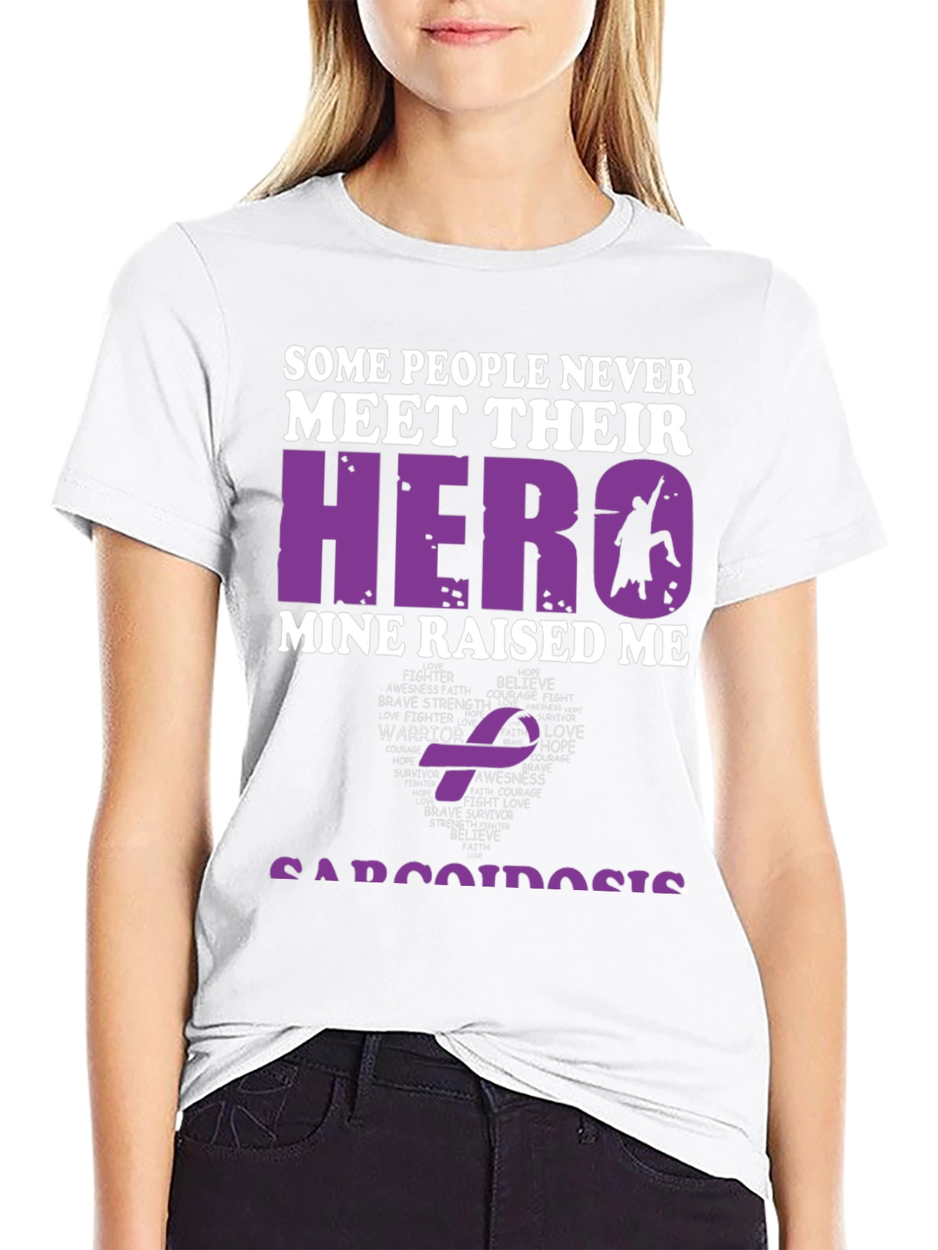 Hero Raised Me Sarcoidosis Awareness T-Shirt