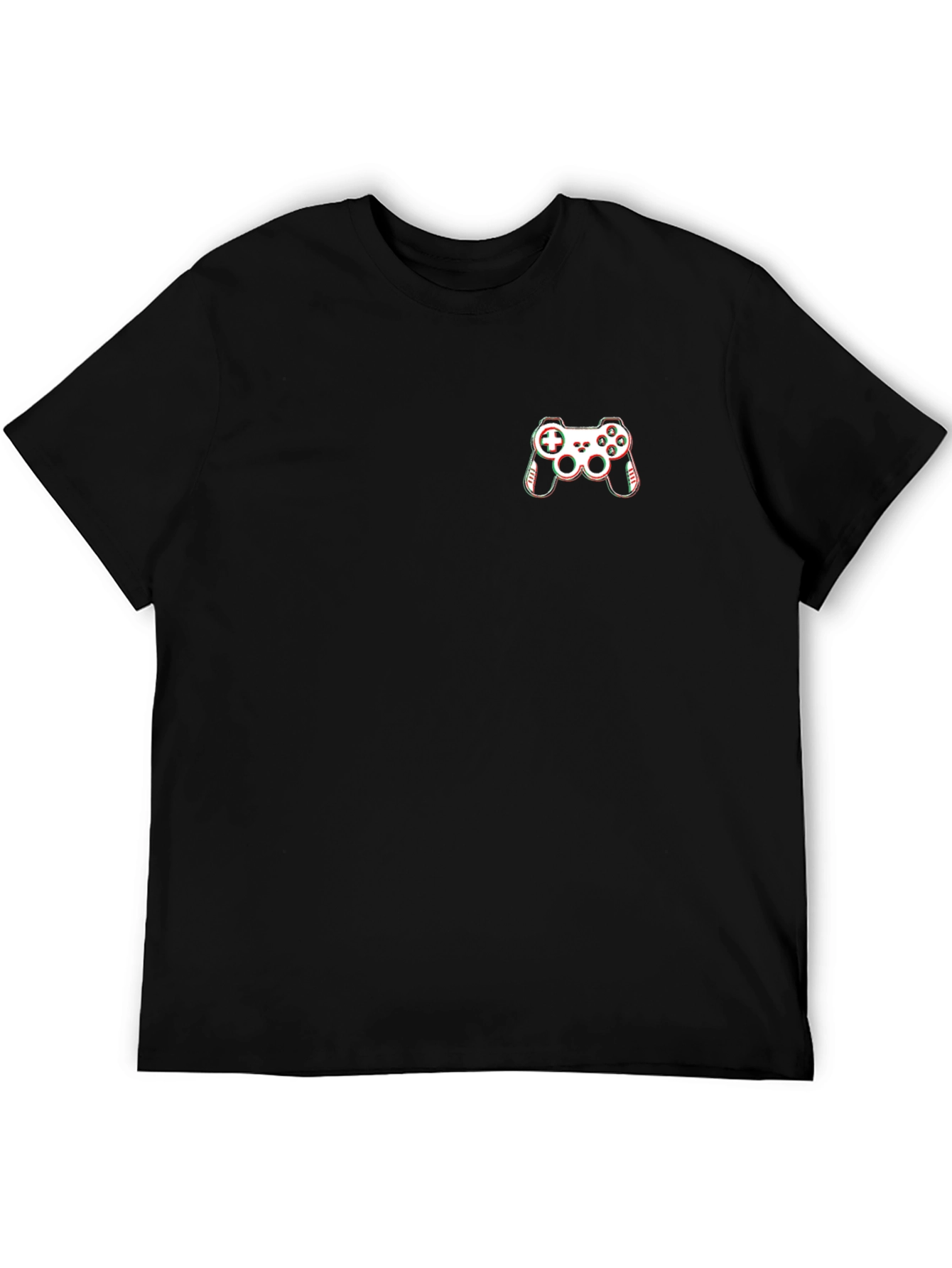 Gamer Style Black T-Shirt with Controller Graphic