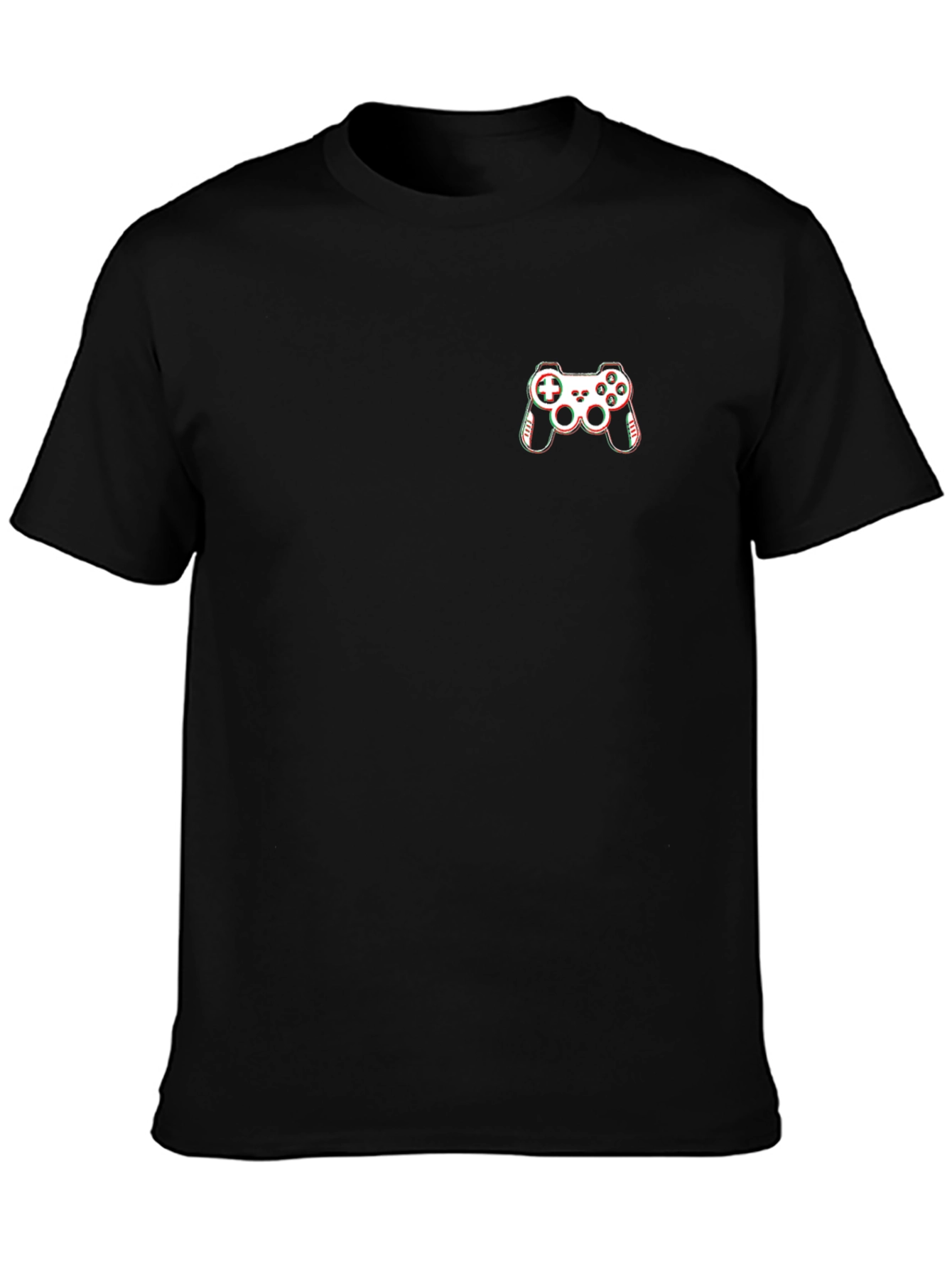 Gamer Style Black T-Shirt with Controller Graphic