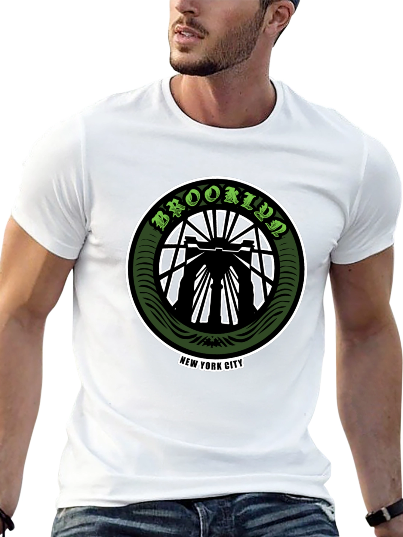 Brooklyn NY T-Shirt Black Cotton Graphic Tee