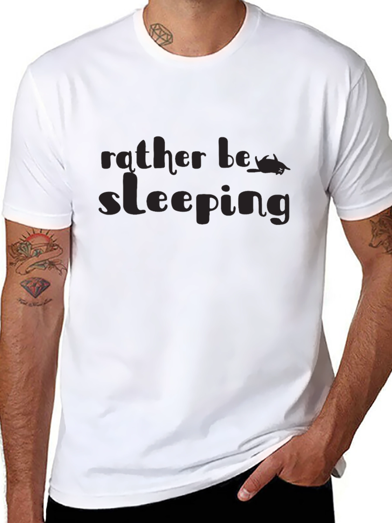 Rather Be Sleeping Graphic T-Shirt - Black