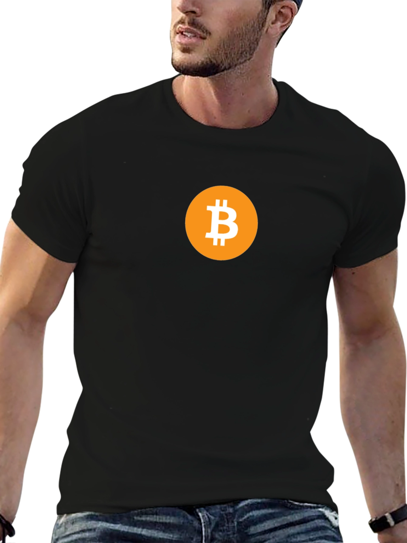 Bitcoin Logo Black T-Shirt Cryptocurrency Tee