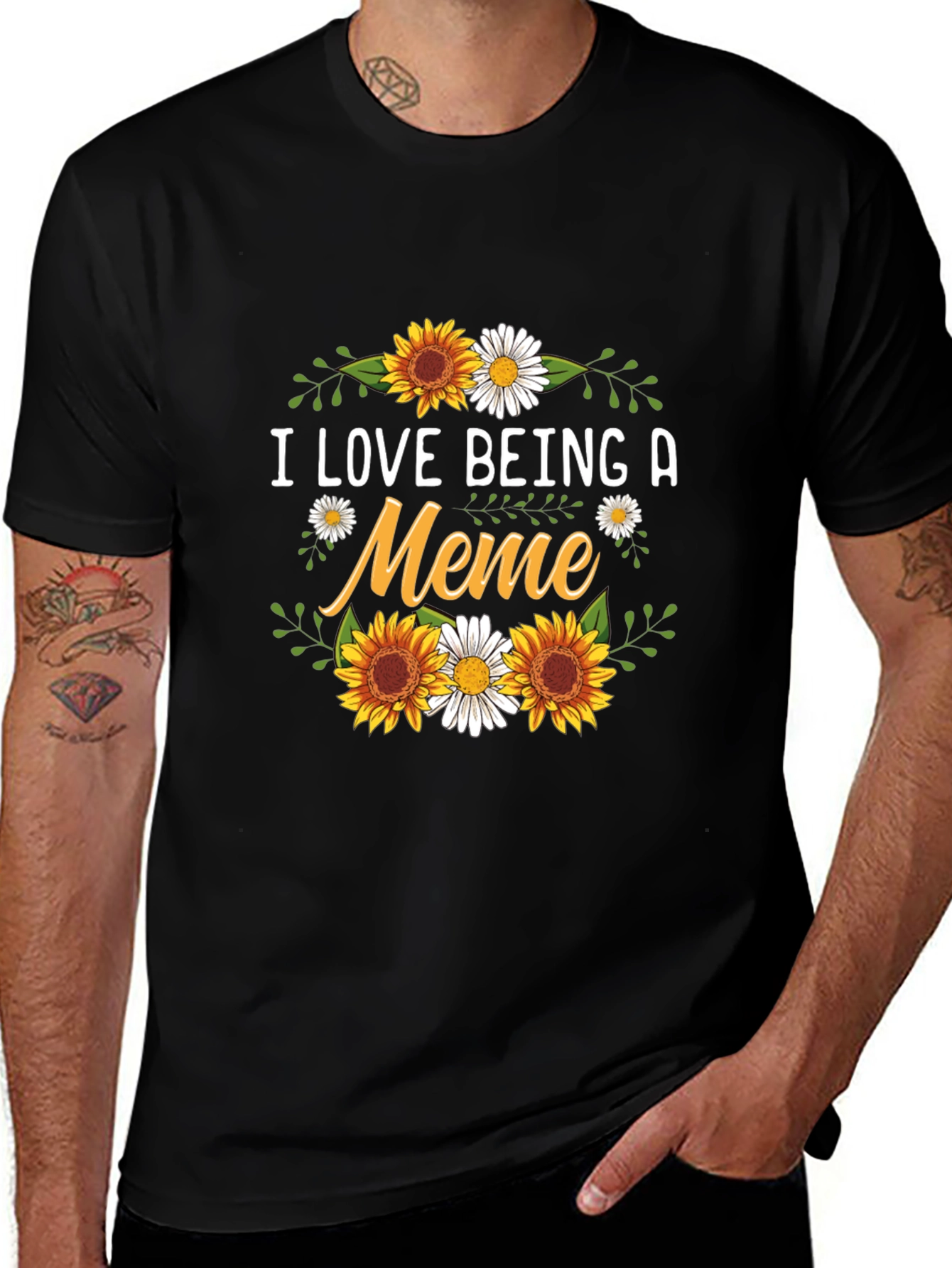I Love Being A Meme Sunflower Graphic T-Shirt