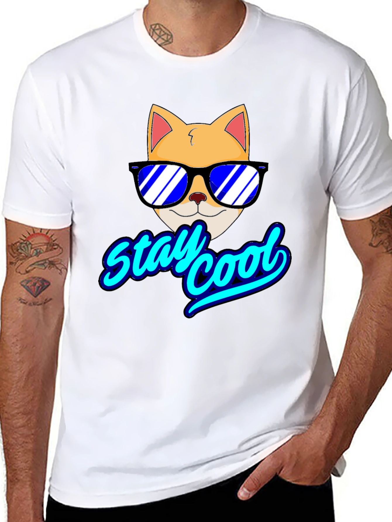 Stay Cool Cat T-Shirt - Fun Graphic Tee