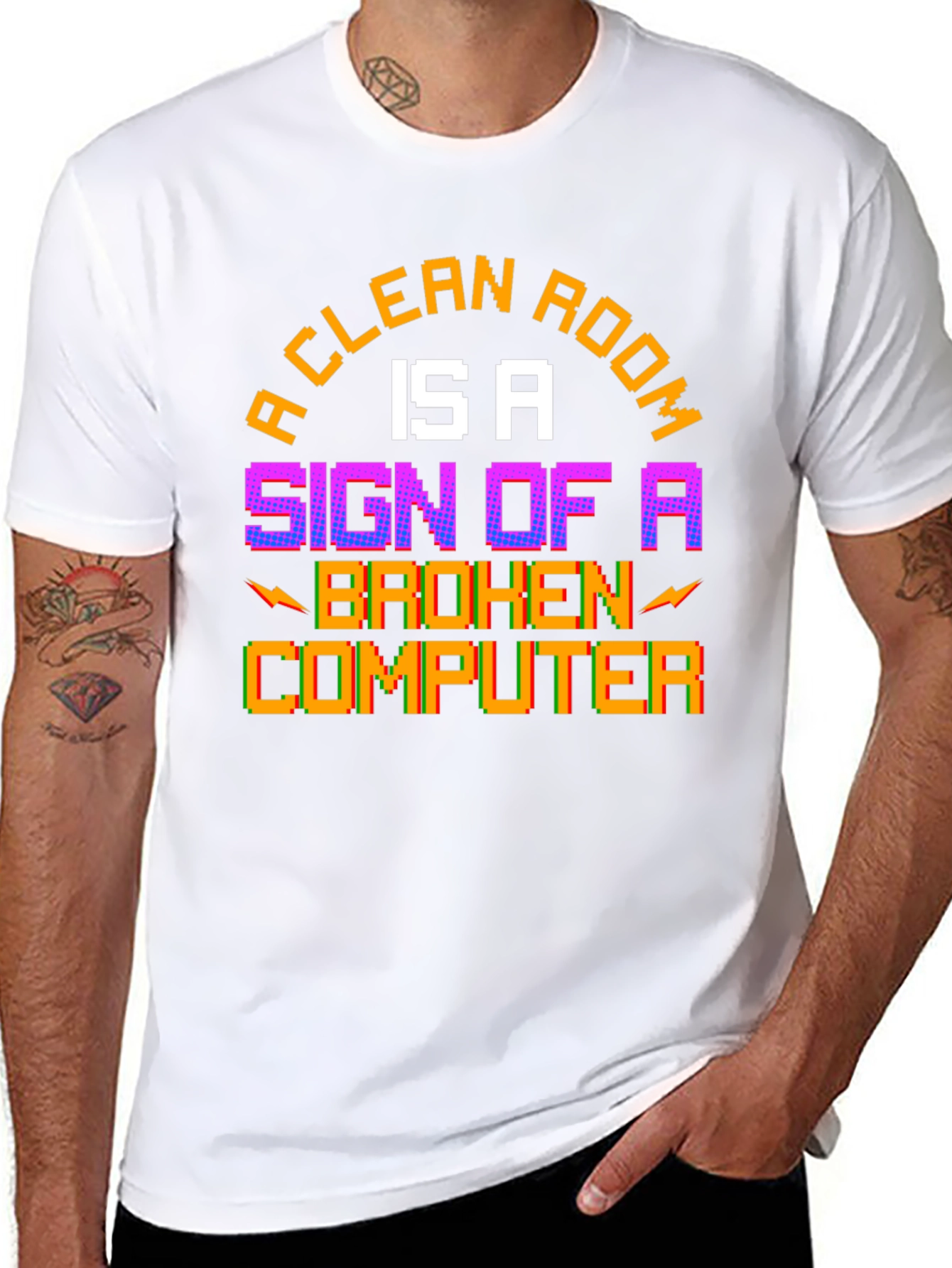 Funny Gamer T-Shirt - Clean Room Broken Computer