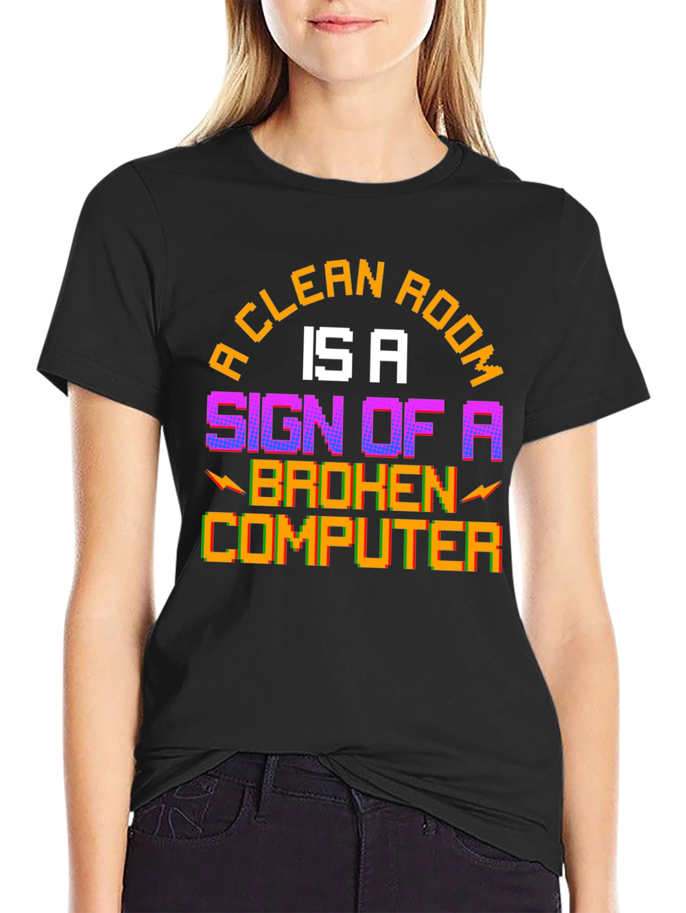 Funny Gamer T-Shirt - Clean Room Broken Computer