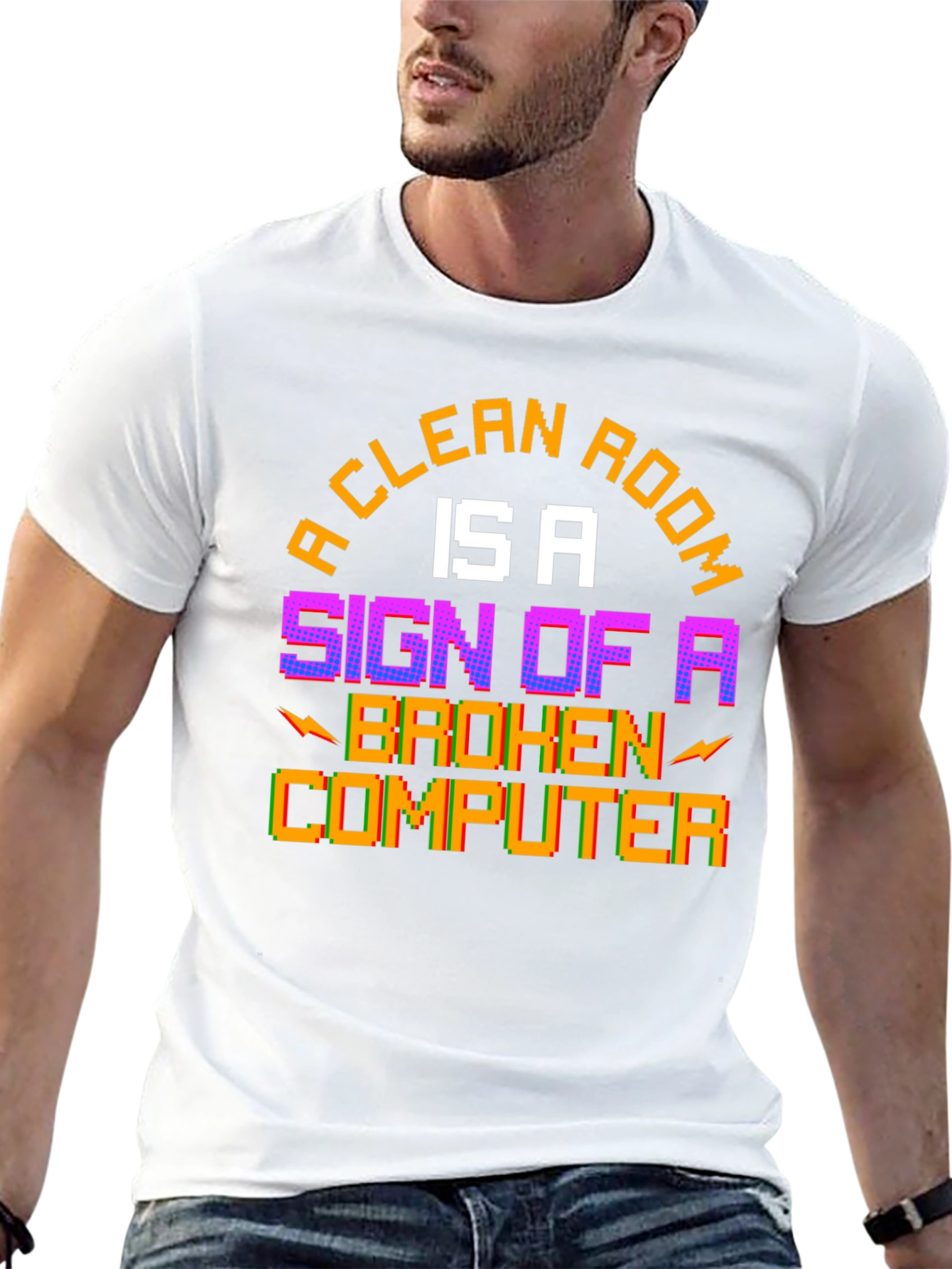 Funny Gamer T-Shirt - Clean Room Broken Computer