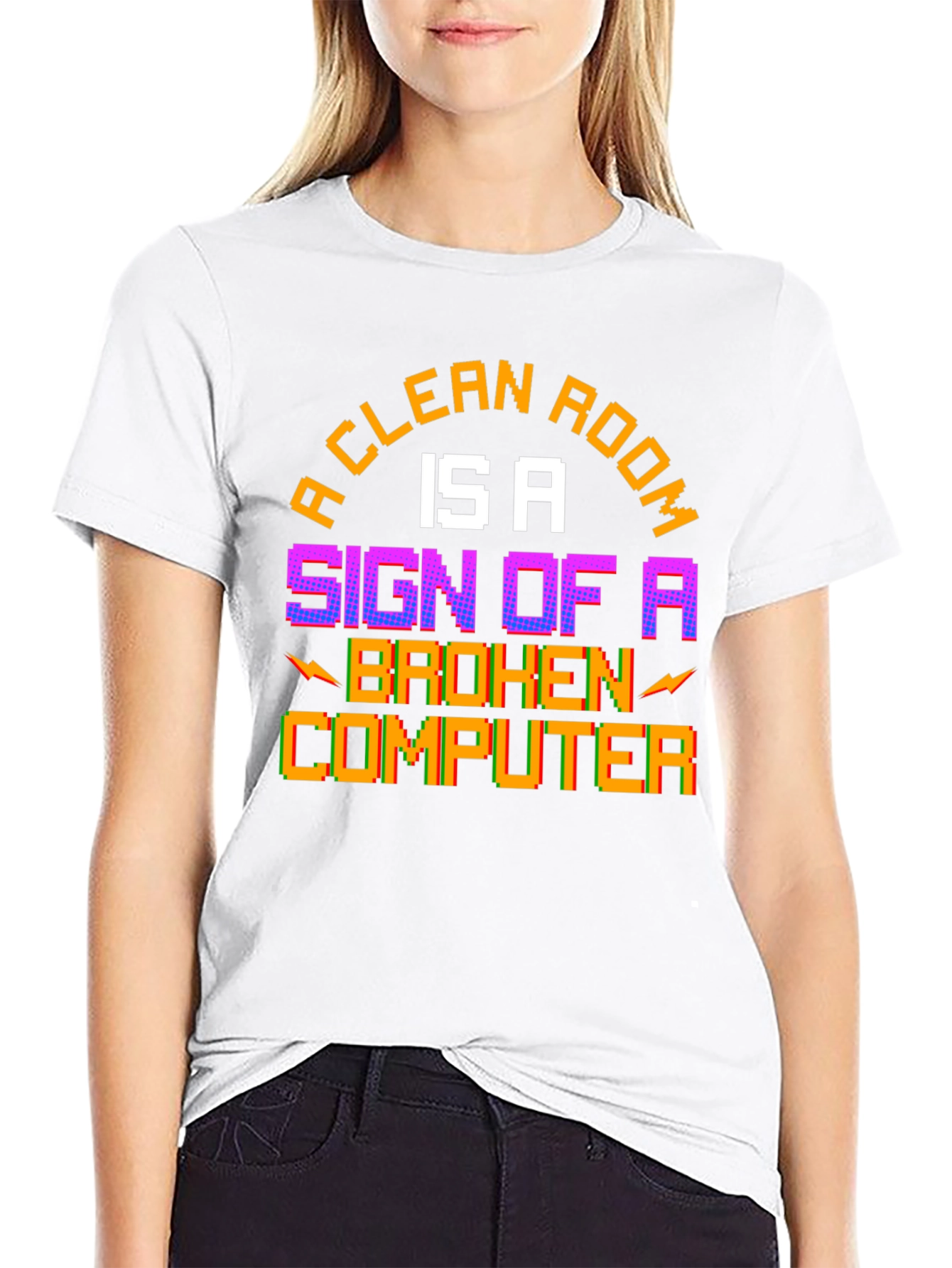 Funny Gamer T-Shirt - Clean Room Broken Computer